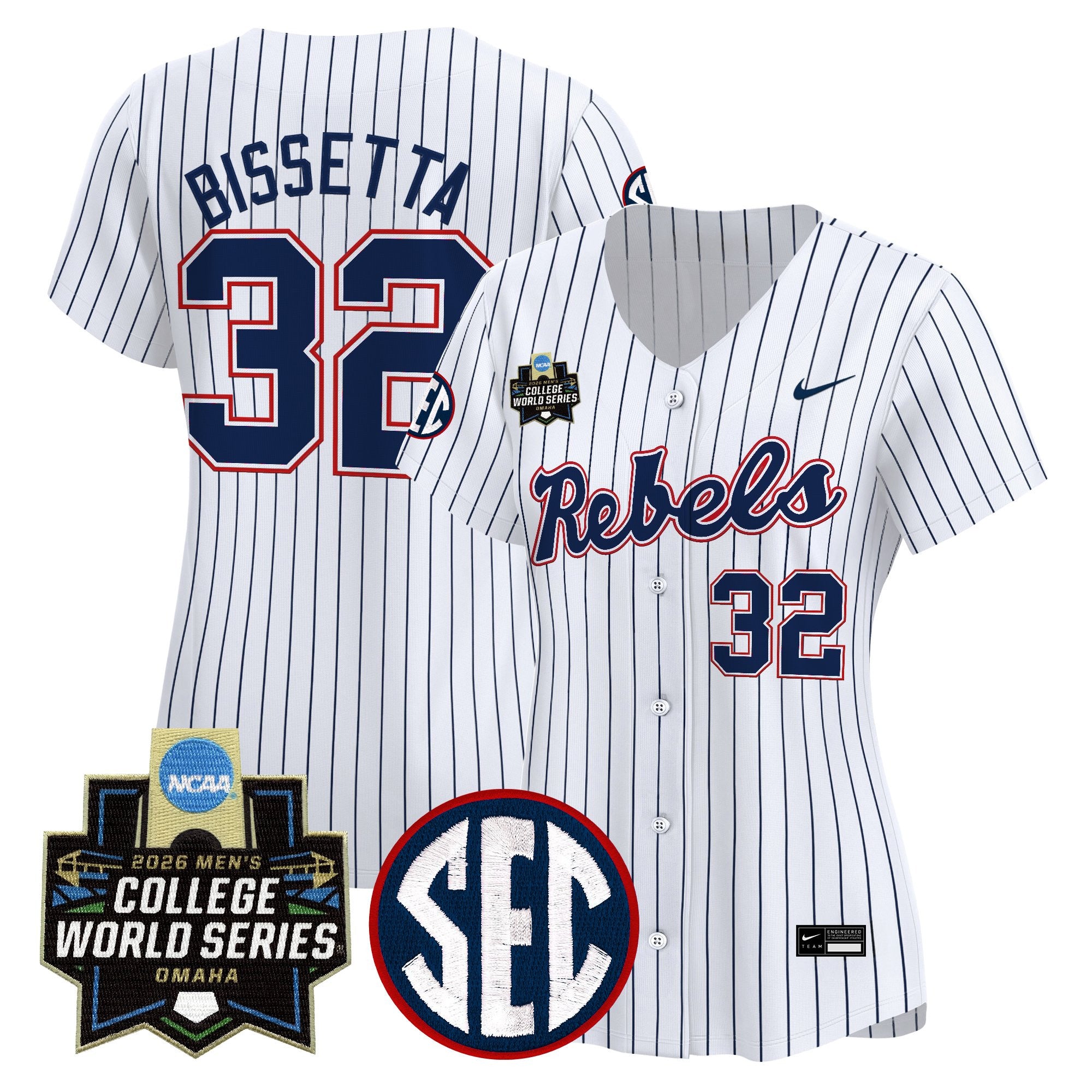 Women's Ole Miss Rebels 2026 World Series Vapor Premier Limited Jersey - All Stitched