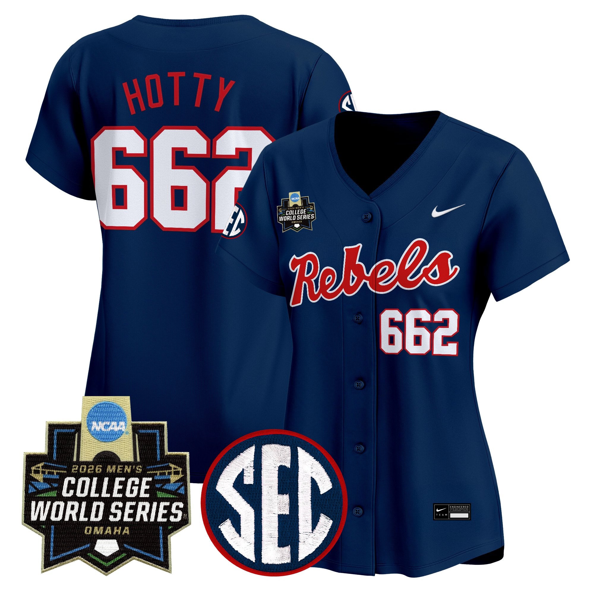 Women's Ole Miss Rebels 2026 World Series Vapor Premier Limited Jersey - All Stitched