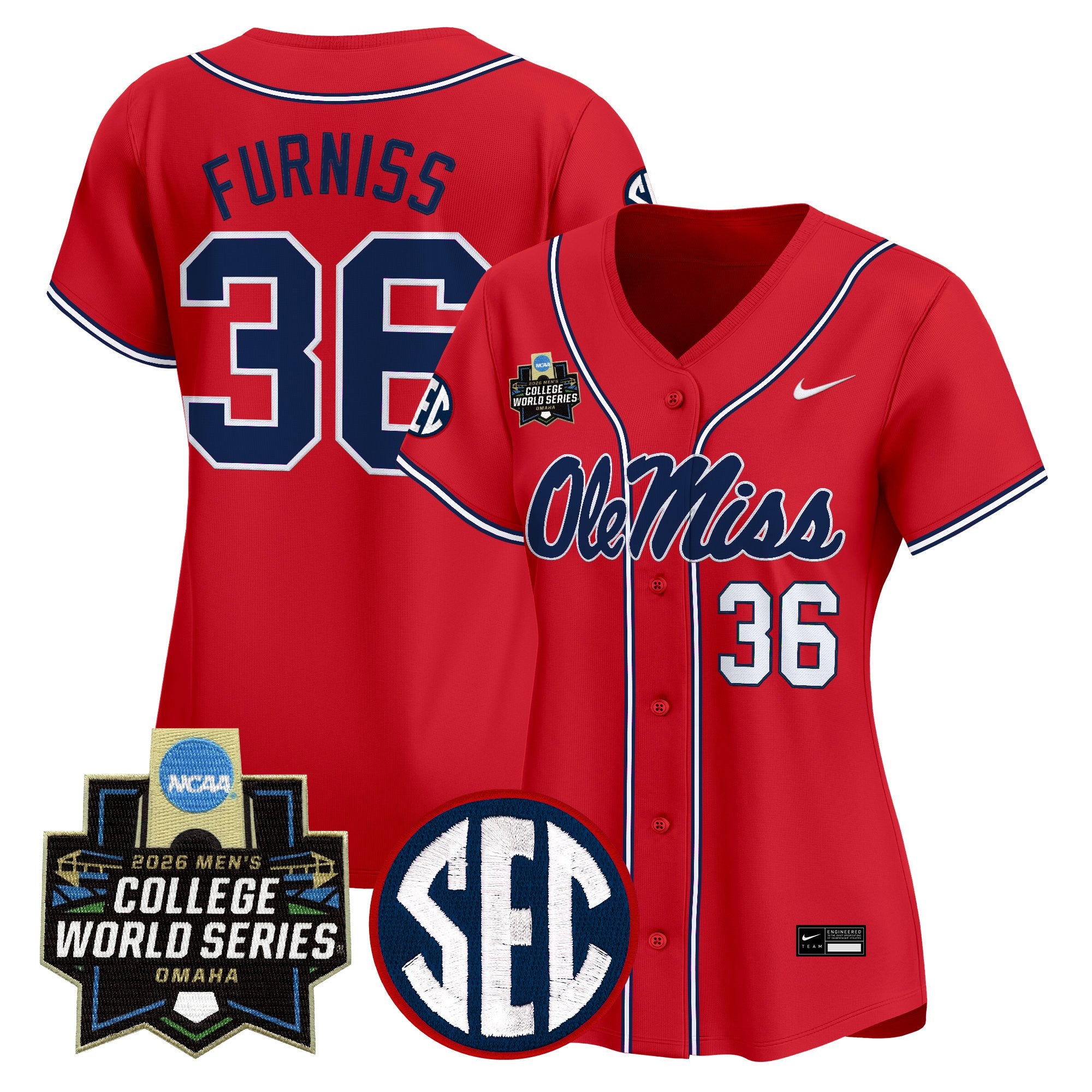 Women's Ole Miss Rebels 2026 World Series Vapor Premier Limited Jersey - All Stitched