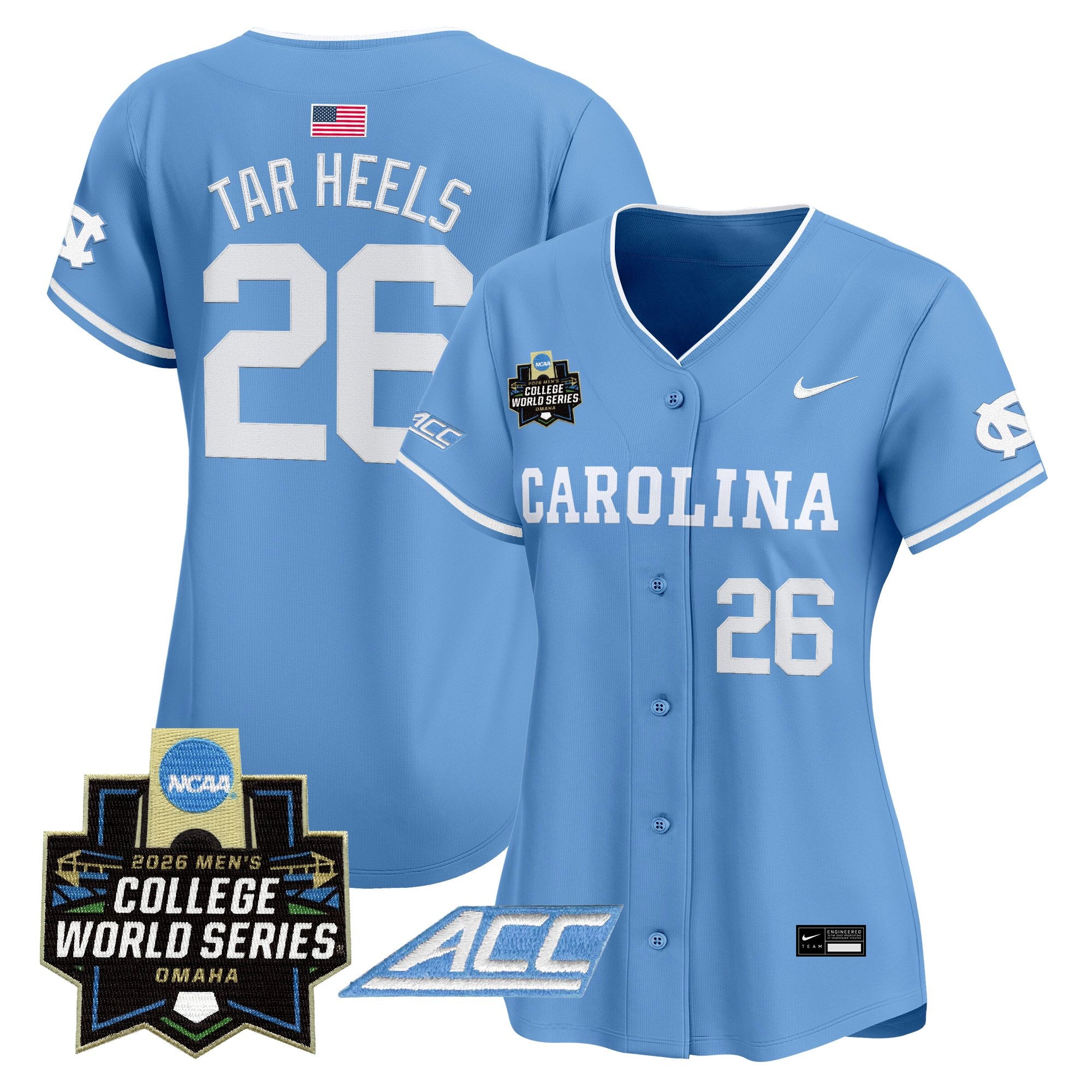 Women's North Carolina Tar Heels 2026 World Series Vapor Premier Limited Jersey - All Stitched