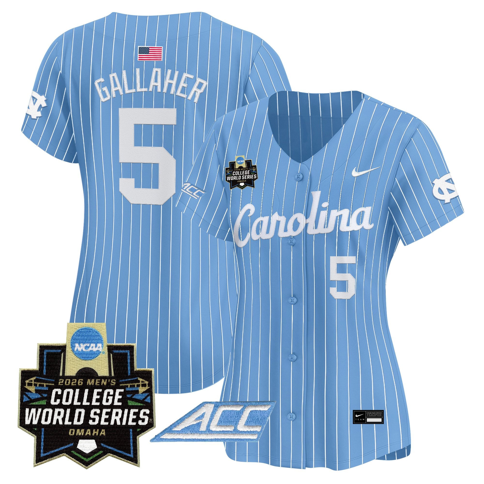 Women's North Carolina Tar Heels 2026 World Series Vapor Premier Limited Jersey - All Stitched