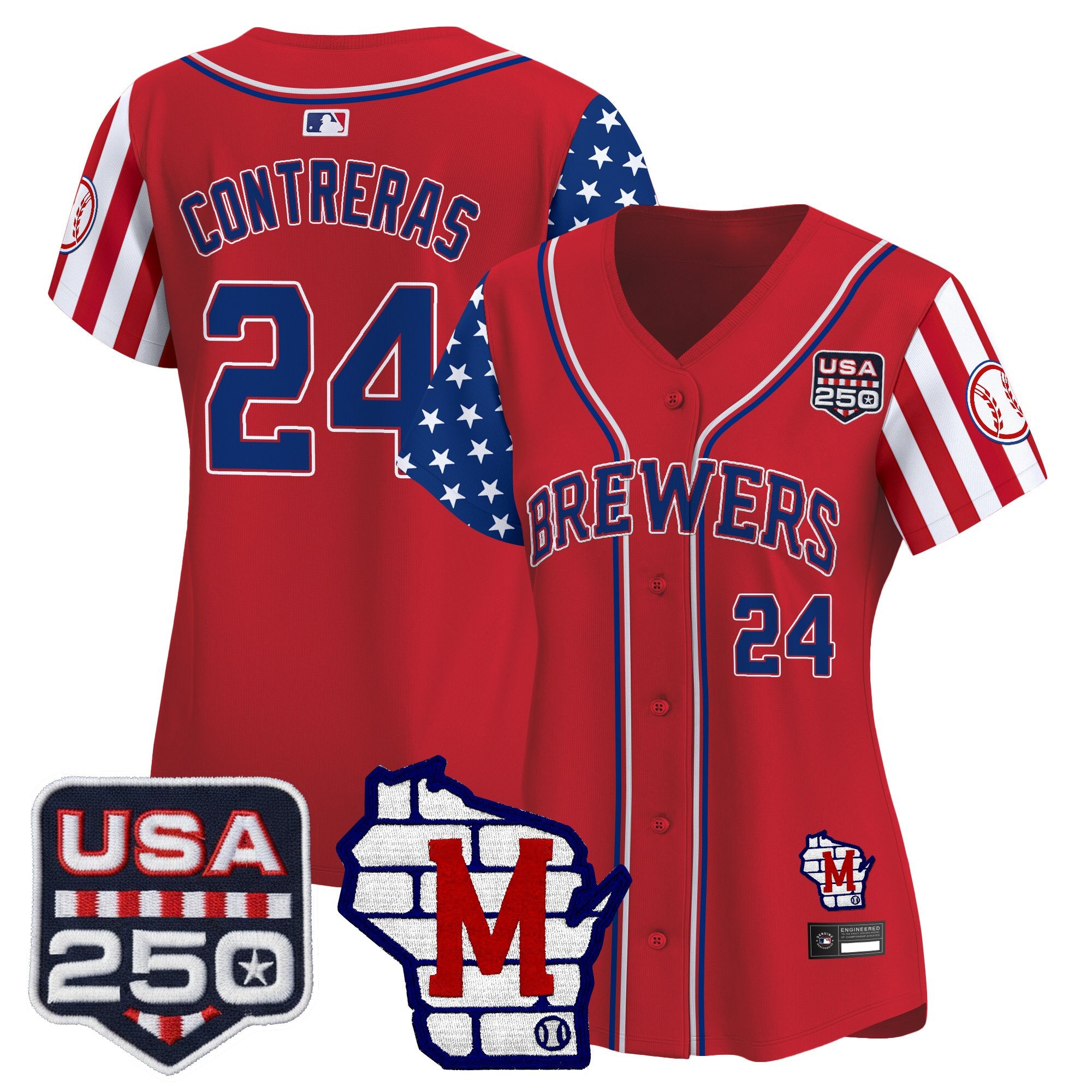 Women's Milwaukee Brewers "America250 Edition" Vapor Premier Limited Jersey - All Stitched