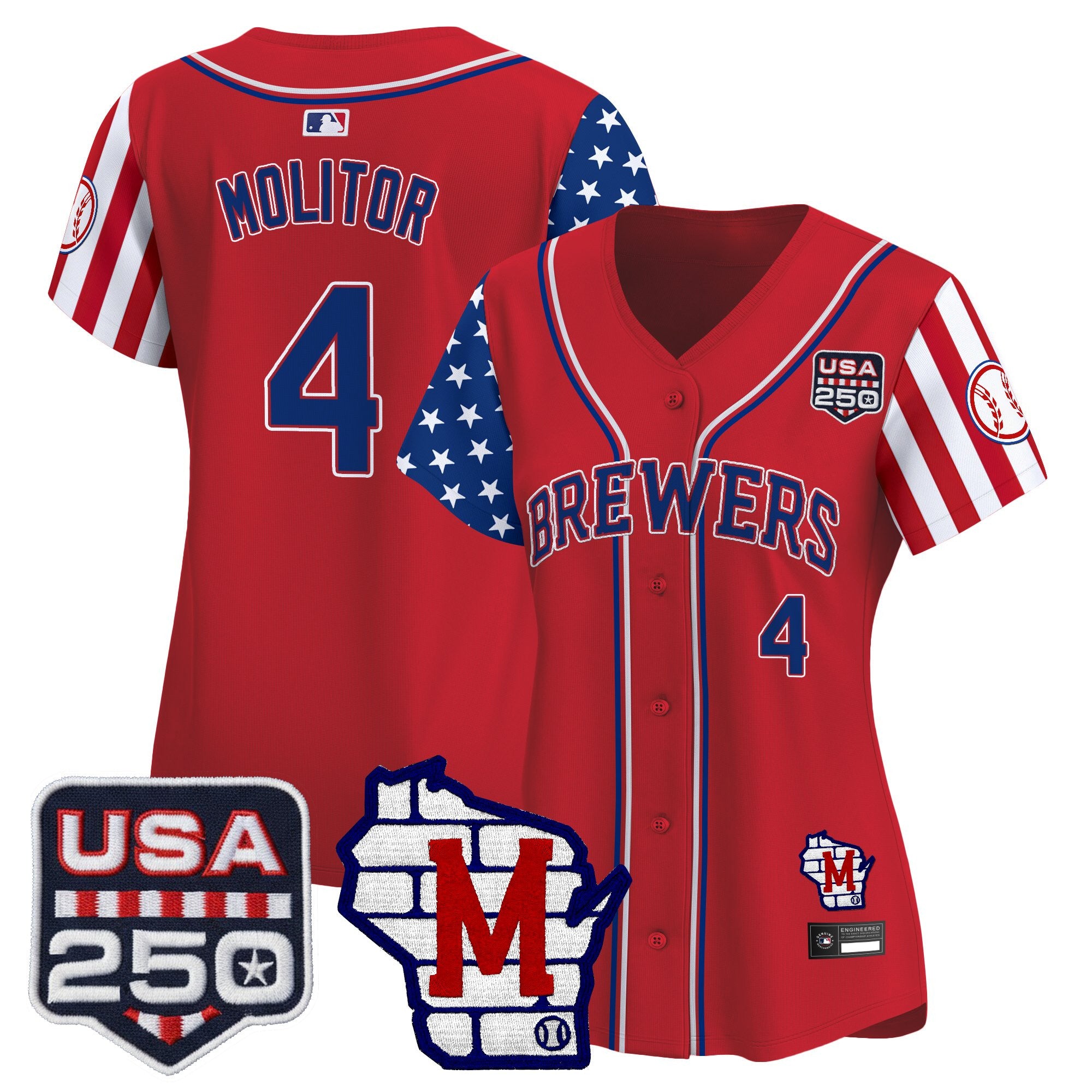 Women's Milwaukee Brewers "America250 Edition" Vapor Premier Limited Jersey - All Stitched