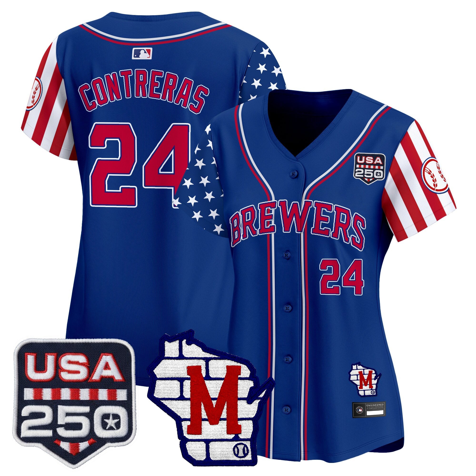 Women's Milwaukee Brewers "America250 Edition" Vapor Premier Limited Jersey - All Stitched