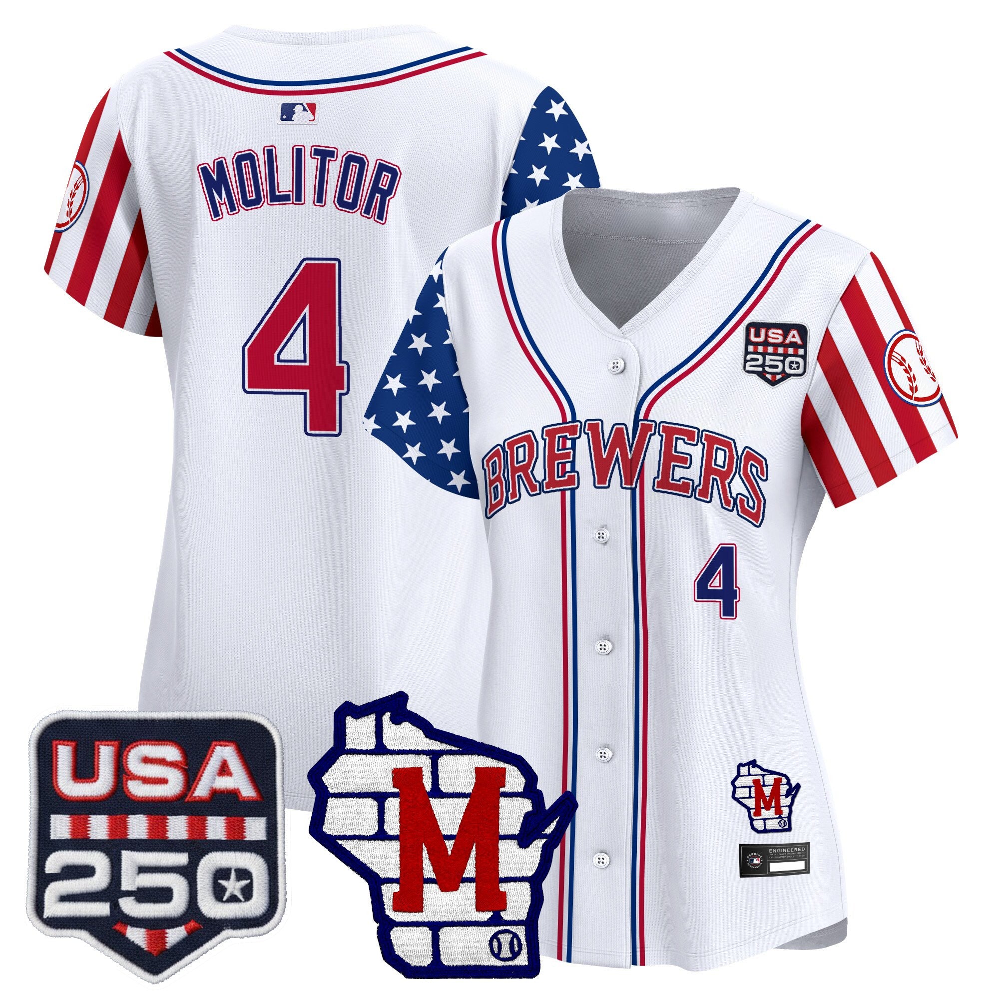 Women's Milwaukee Brewers "America250 Edition" Vapor Premier Limited Jersey - All Stitched