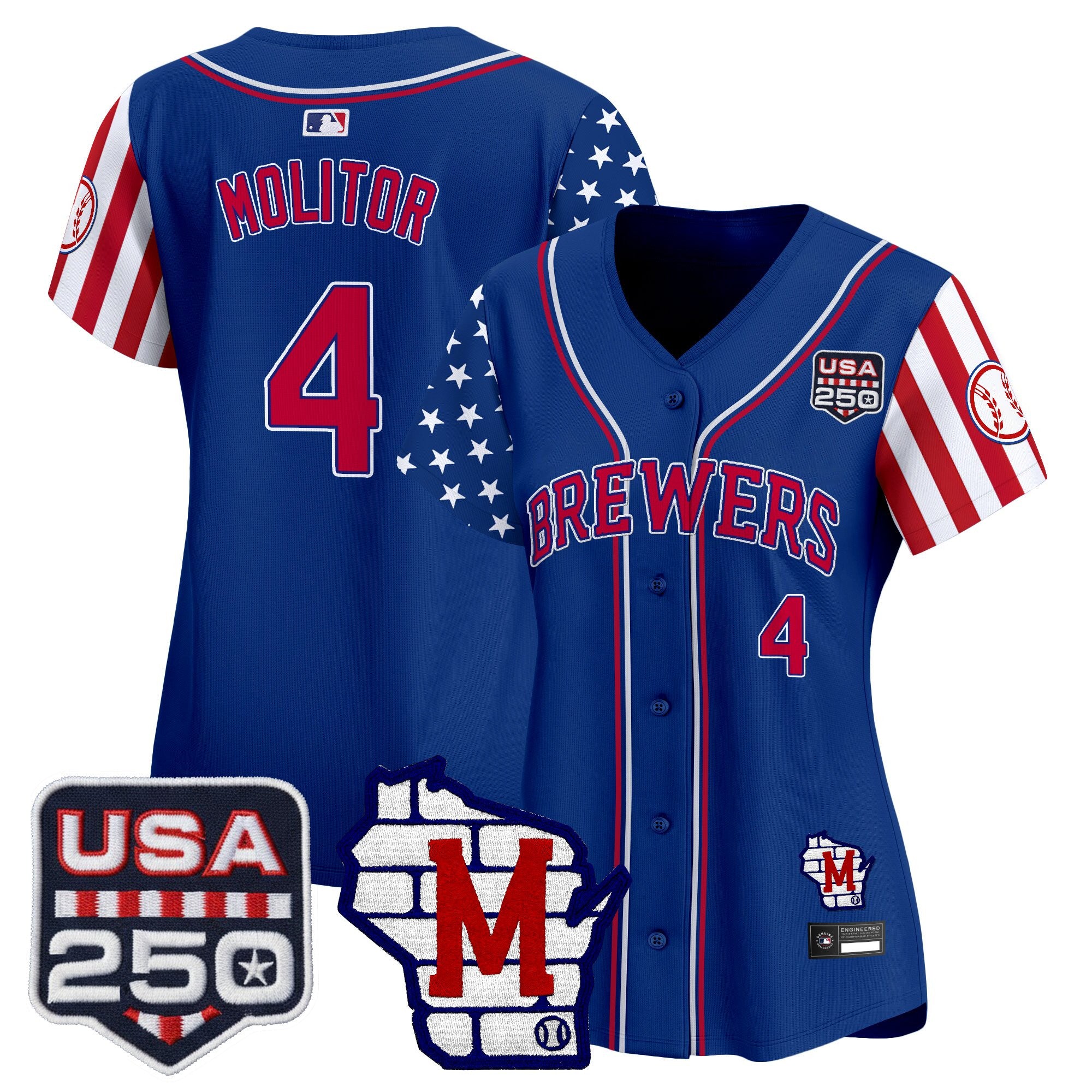 Women's Milwaukee Brewers "America250 Edition" Vapor Premier Limited Jersey - All Stitched