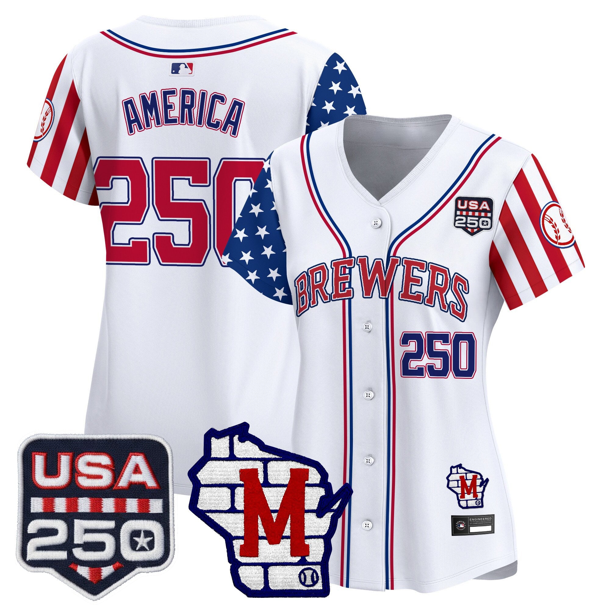 Women's Milwaukee Brewers "America250 Edition" Vapor Premier Limited Jersey - All Stitched