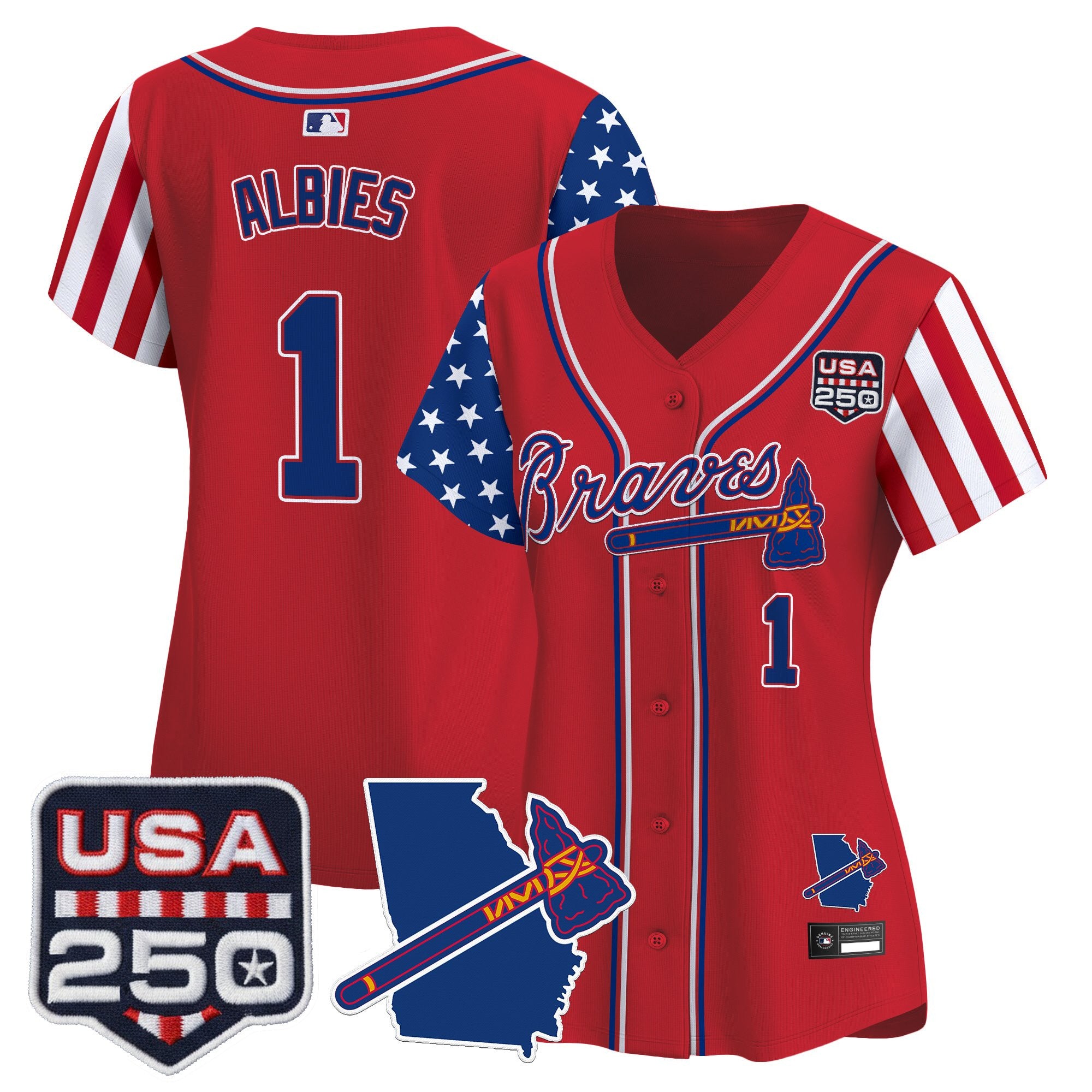 Women's Atlanta Braves "America 250 Edition" Vapor Premier Limited Jersey - All Stitched