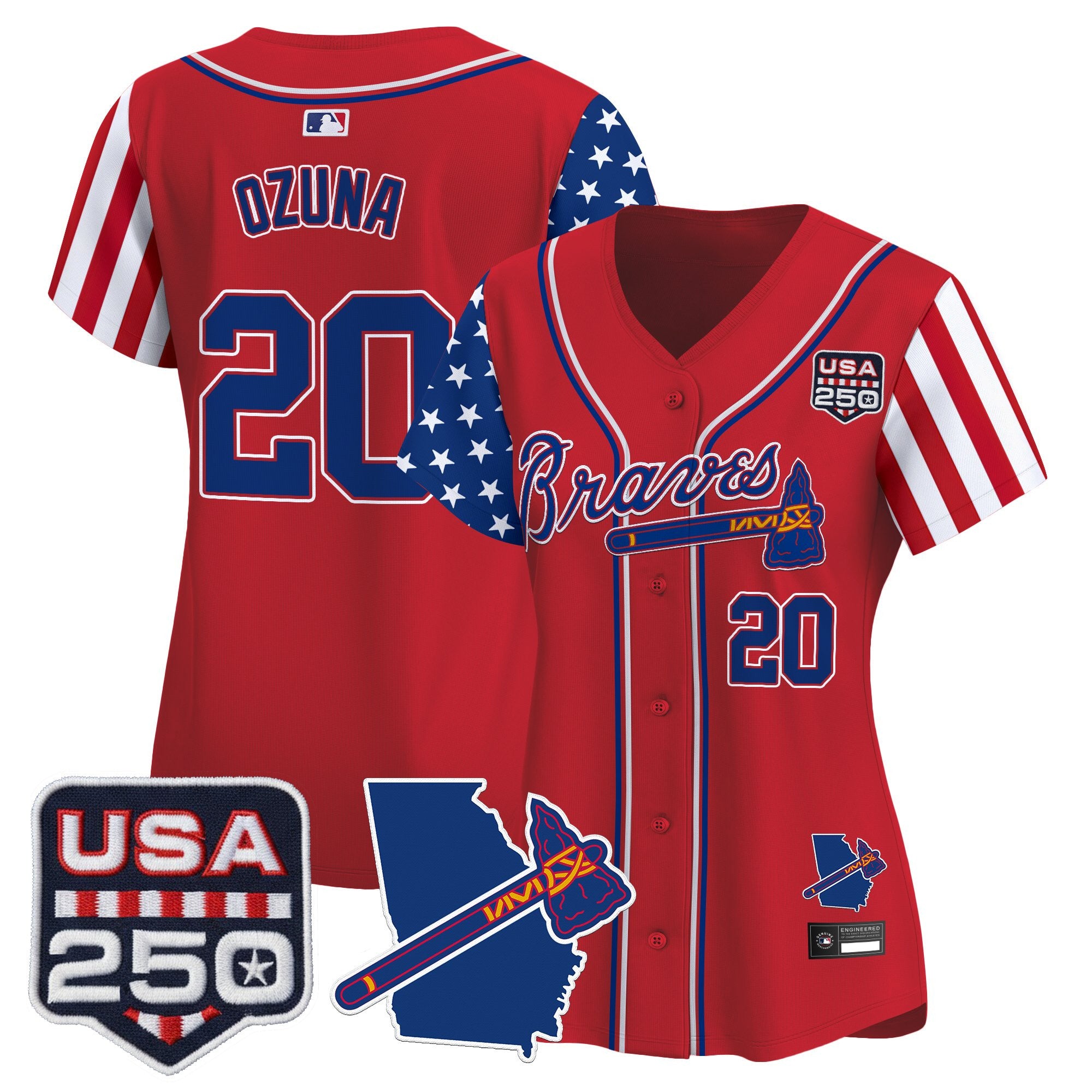 Women's Atlanta Braves "America 250 Edition" Vapor Premier Limited Jersey - All Stitched