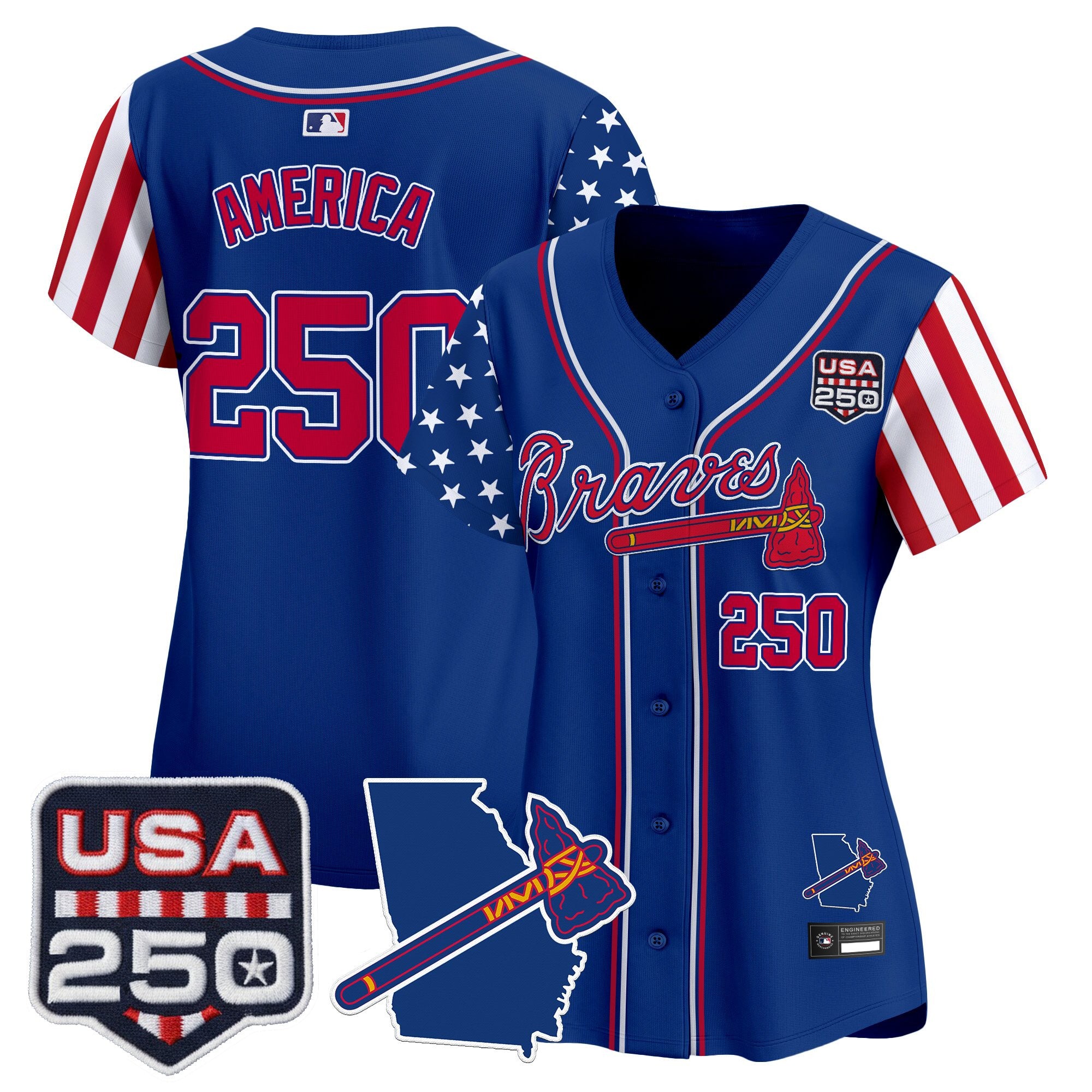 Women's Atlanta Braves "America 250 Edition" Vapor Premier Limited Jersey - All Stitched