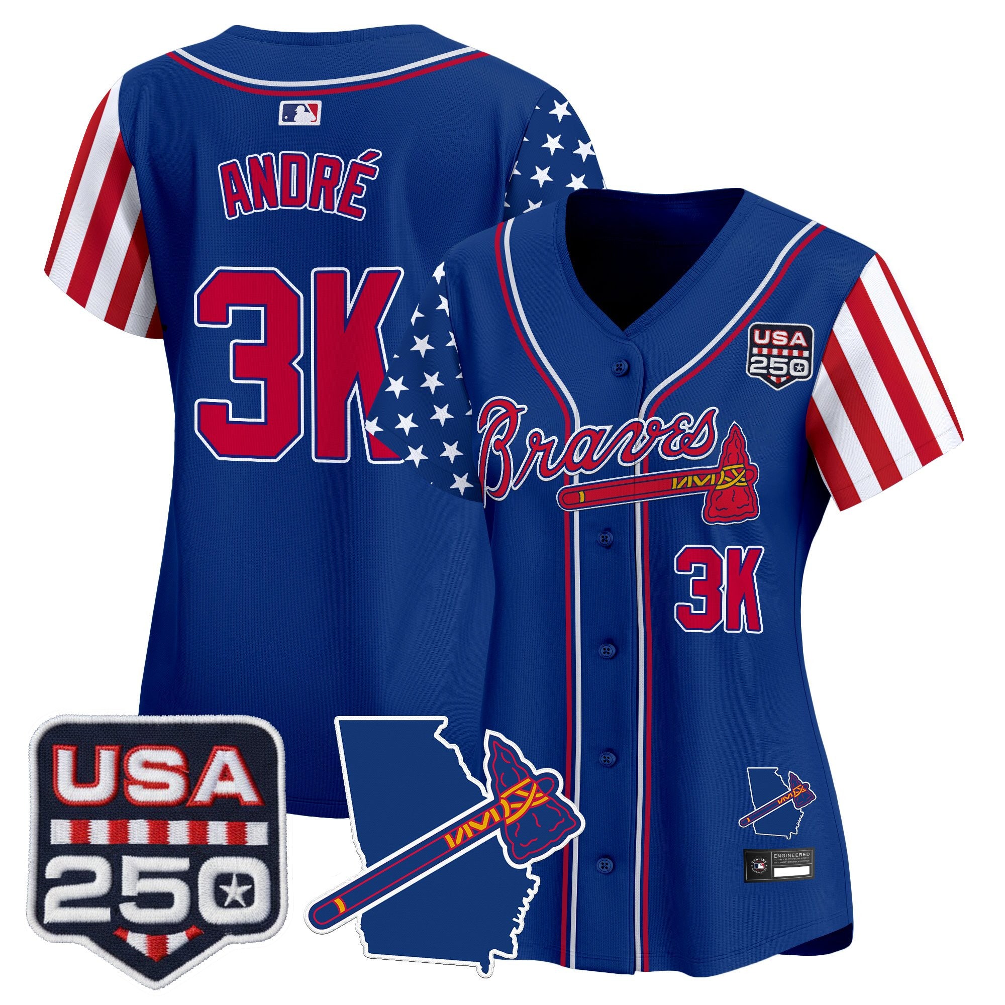 Women's Atlanta Braves "America 250 Edition" Vapor Premier Limited Jersey - All Stitched