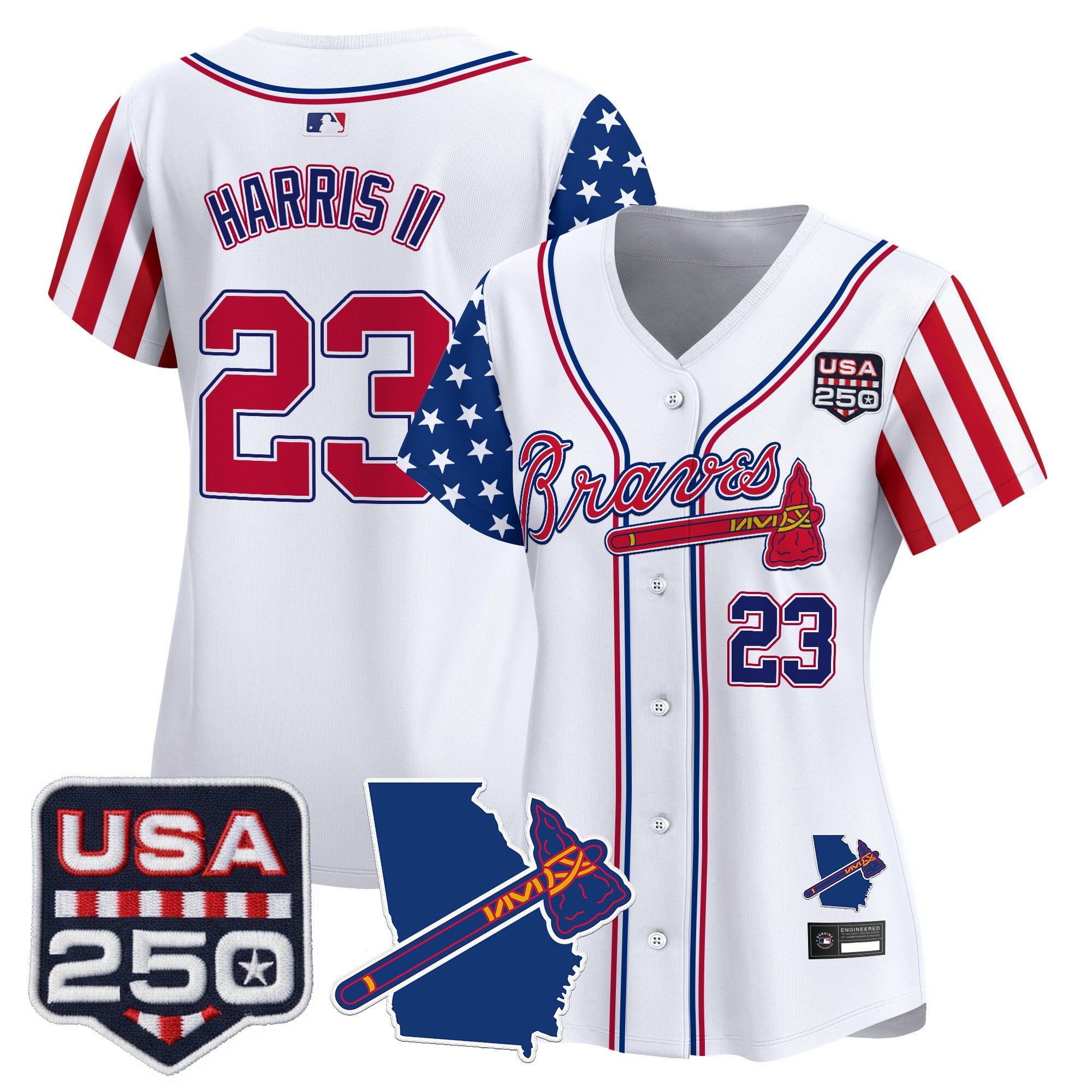 Women's Atlanta Braves "America 250 Edition" Vapor Premier Limited Jersey - All Stitched