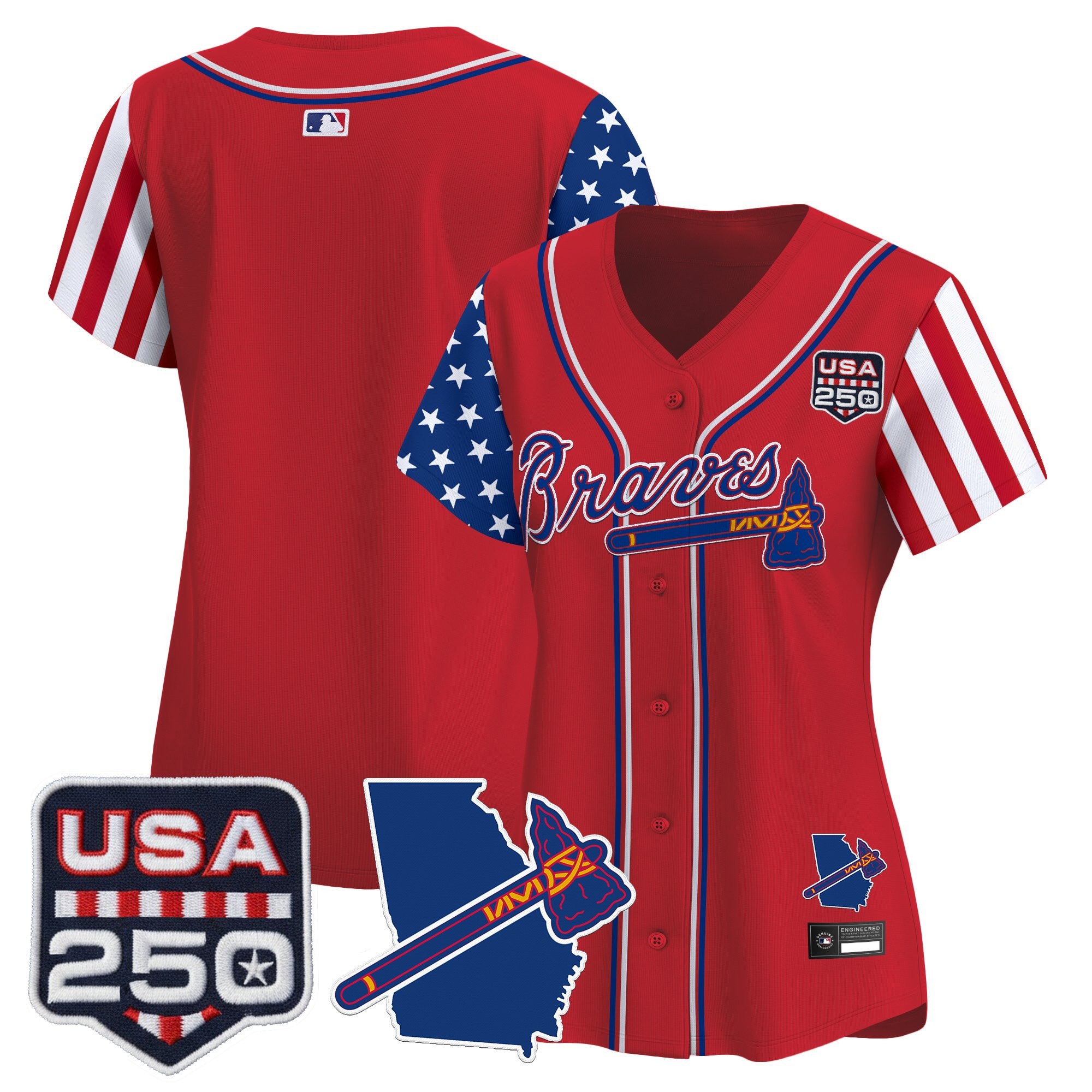 Women's Atlanta Braves "America 250 Edition" Vapor Premier Limited Jersey - All Stitched
