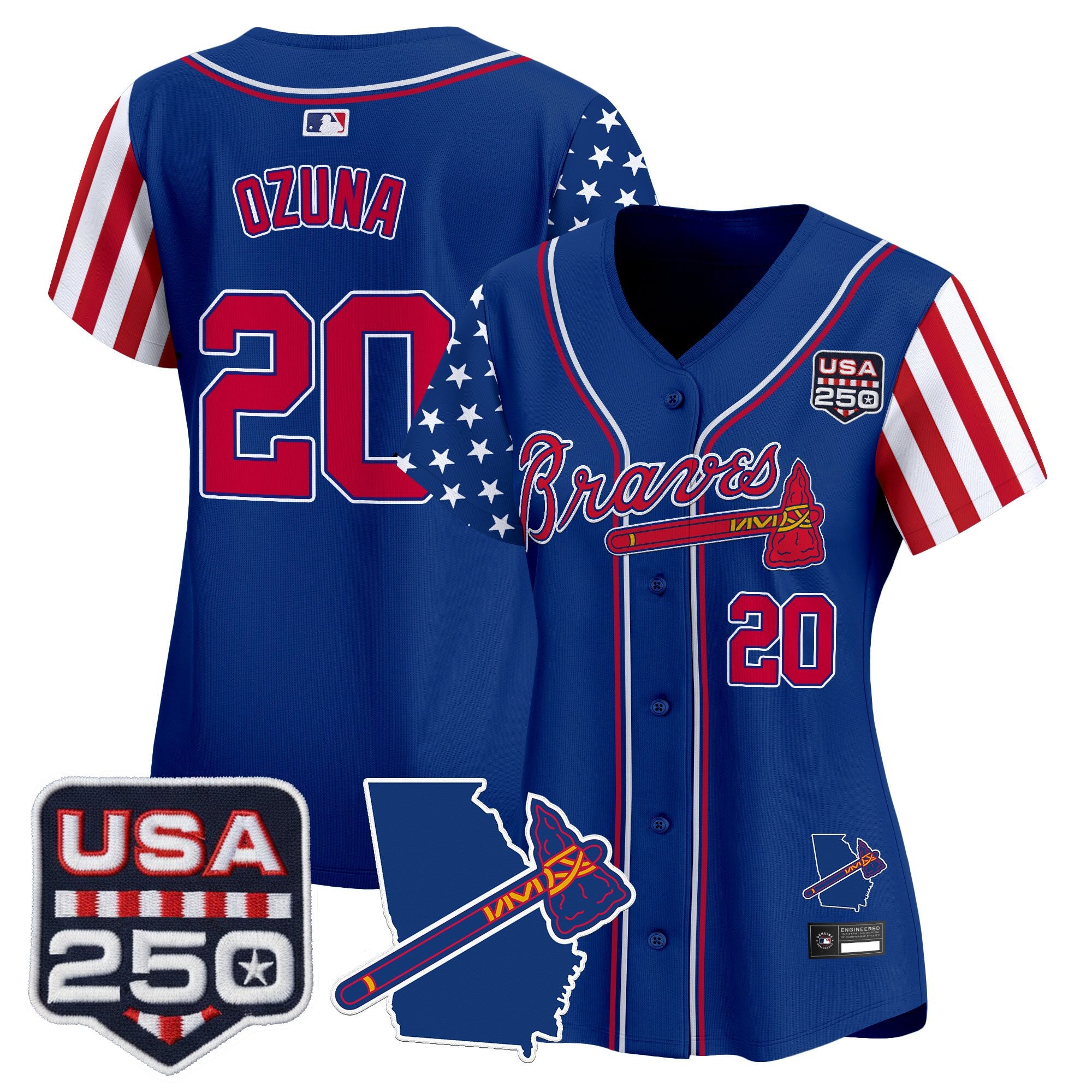 Women's Atlanta Braves "America 250 Edition" Vapor Premier Limited Jersey - All Stitched