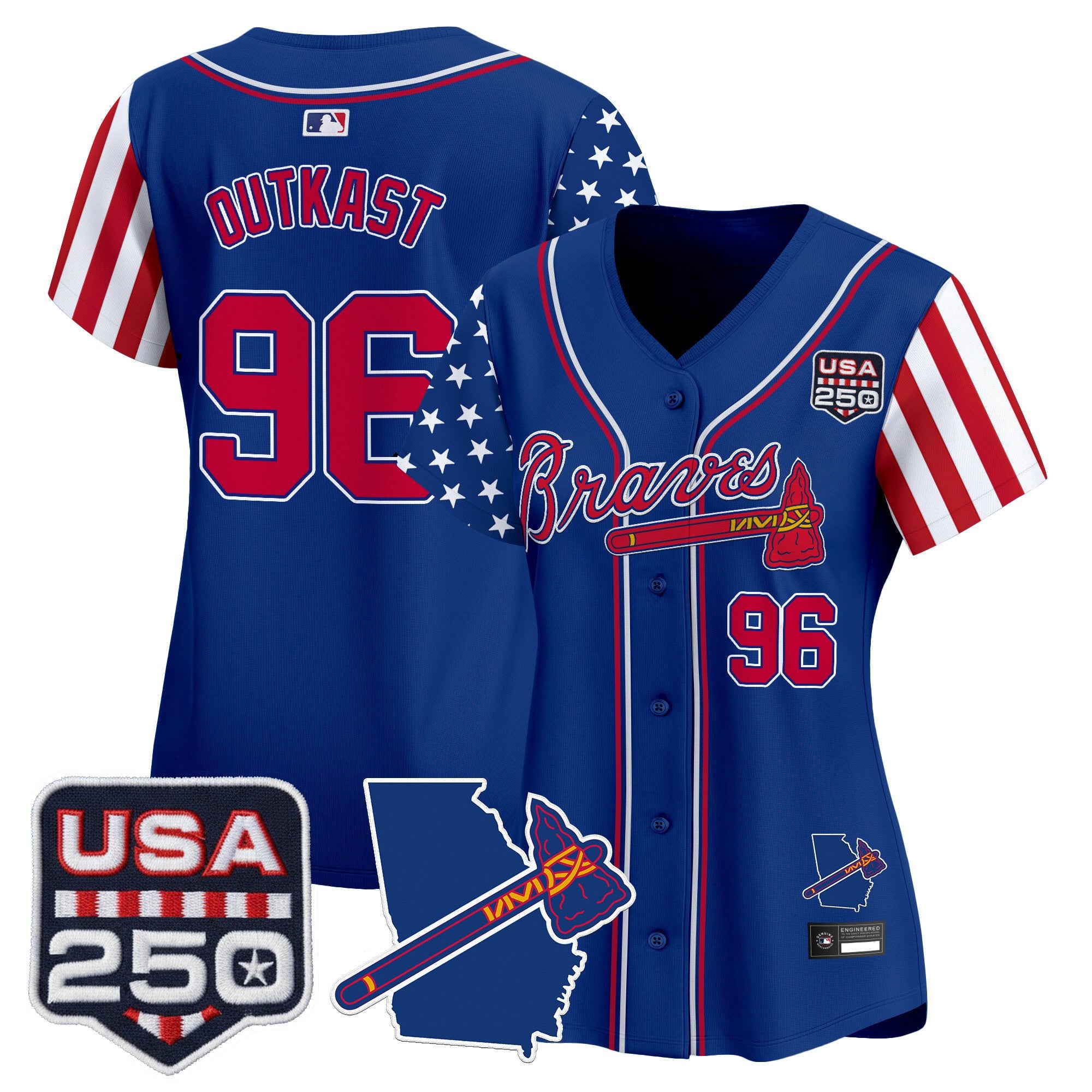 Women's Atlanta Braves "America 250 Edition" Vapor Premier Limited Jersey - All Stitched