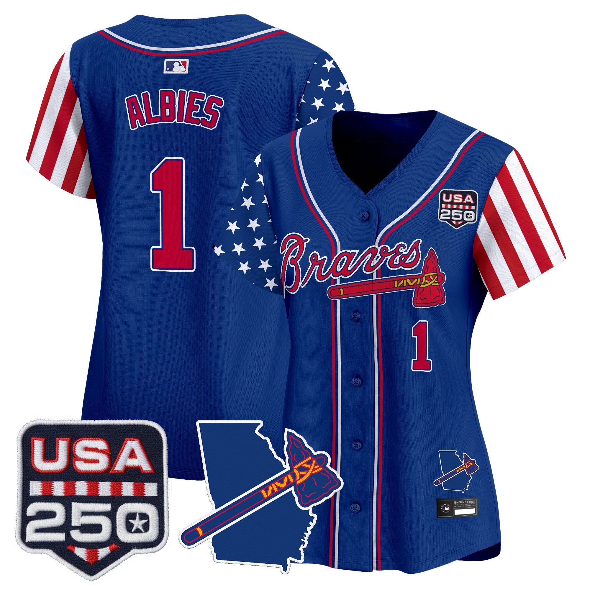 Women's Atlanta Braves "America 250 Edition" Vapor Premier Limited Jersey - All Stitched