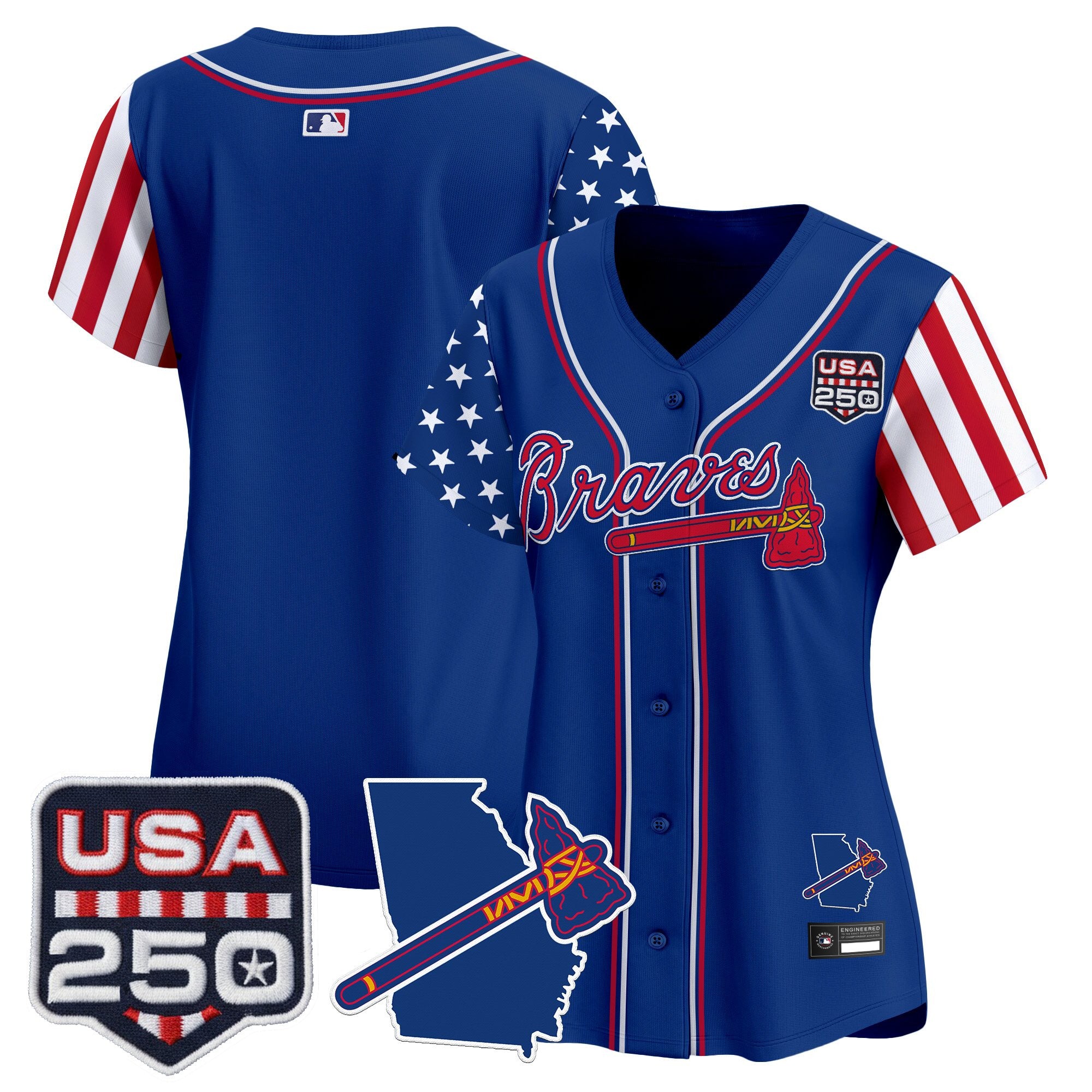 Women's Atlanta Braves "America 250 Edition" Vapor Premier Limited Jersey - All Stitched