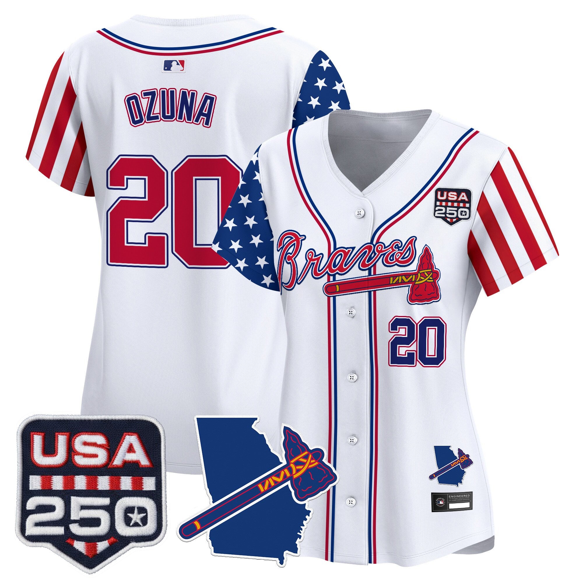Women's Atlanta Braves "America 250 Edition" Vapor Premier Limited Jersey - All Stitched