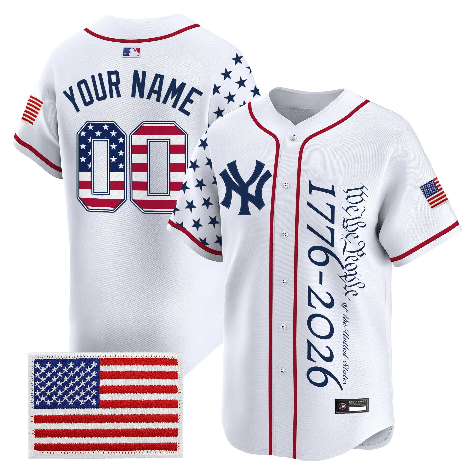 Yankees "America 250 Edition" Vapor Premier Limited Custom Jersey V3 - All Stitched