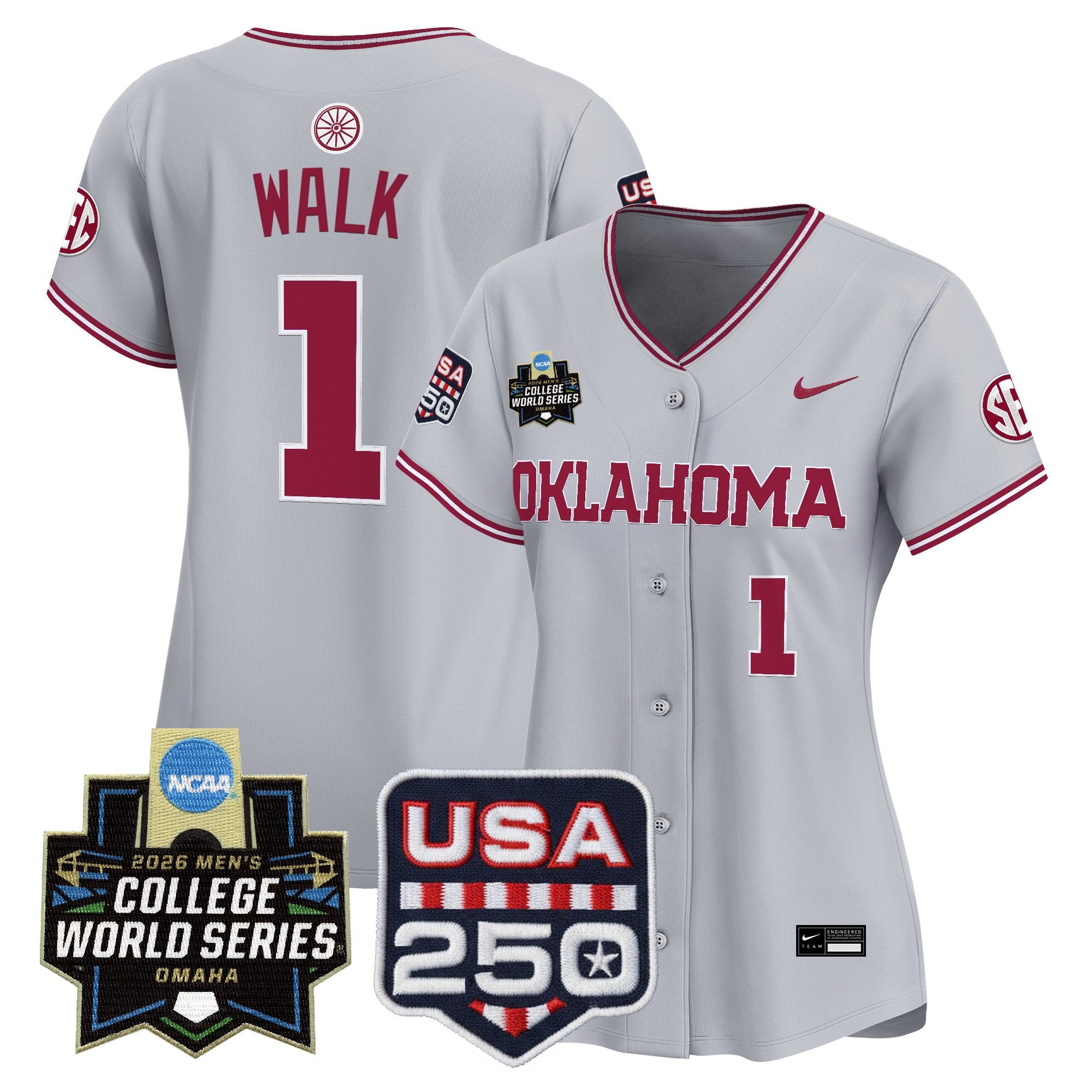 Women's Oklahoma Sooners 2026 World Series Vapor Premier Limited Jersey - 250 America Patch - All Stitched