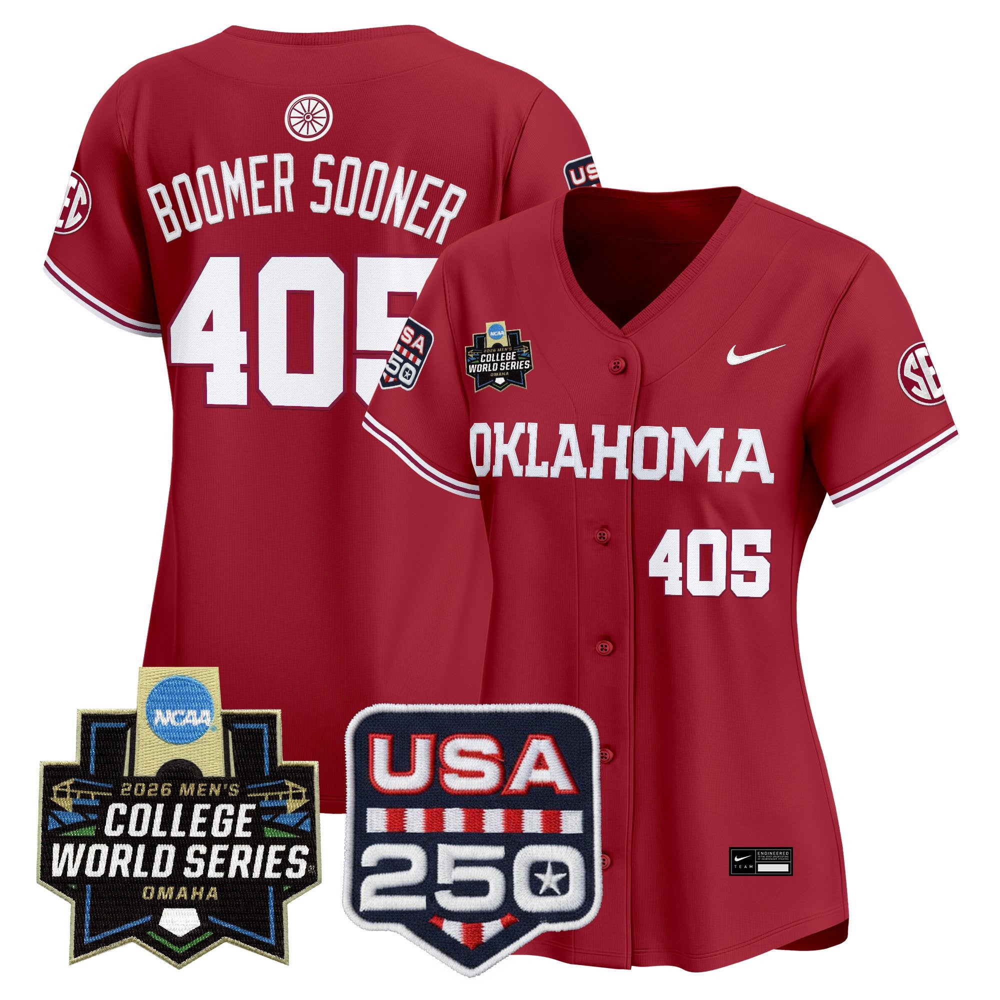 Women's Oklahoma Sooners 2026 World Series Vapor Premier Limited Jersey - 250 America Patch - All Stitched