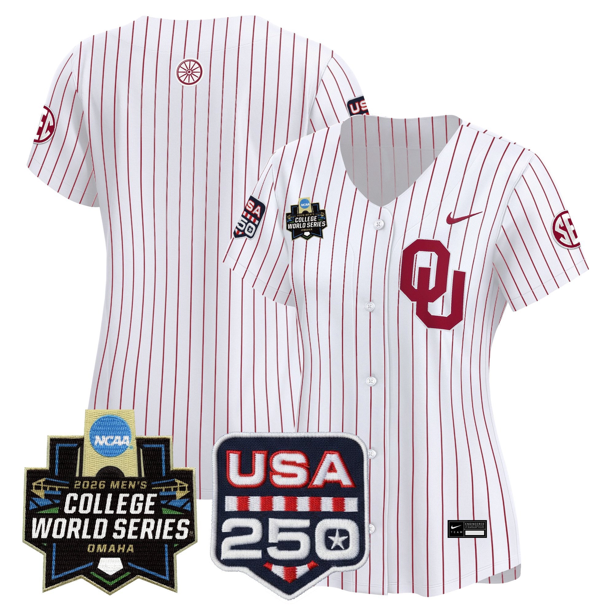 Women's Oklahoma Sooners 2026 World Series Vapor Premier Limited Jersey - 250 America Patch - All Stitched