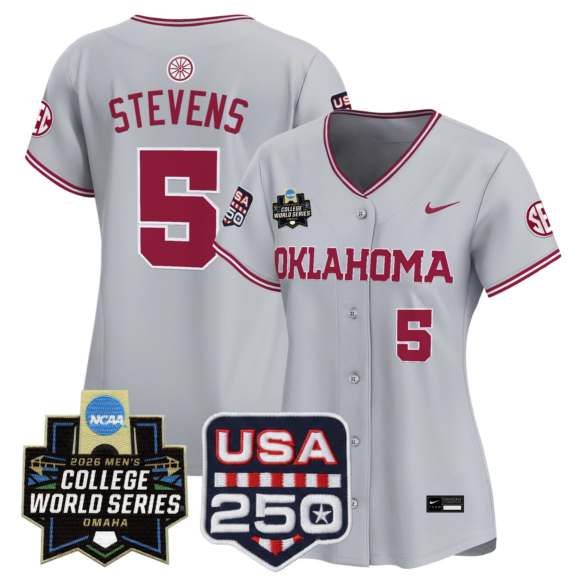 Women's Oklahoma Sooners 2026 World Series Vapor Premier Limited Jersey - 250 America Patch - All Stitched