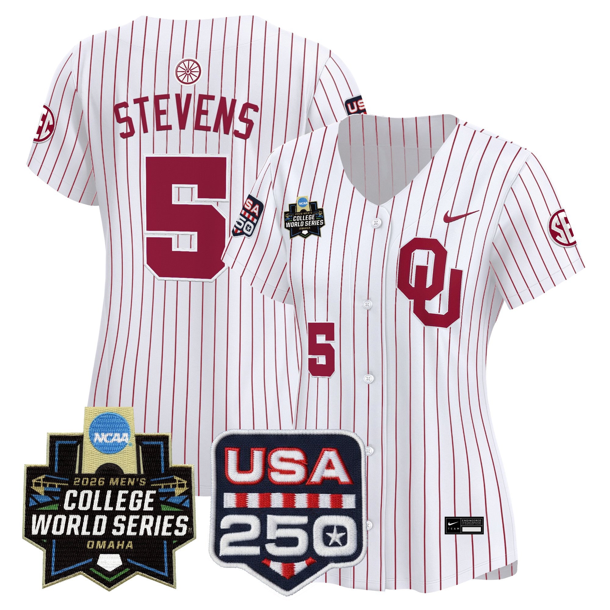 Women's Oklahoma Sooners 2026 World Series Vapor Premier Limited Jersey - 250 America Patch - All Stitched