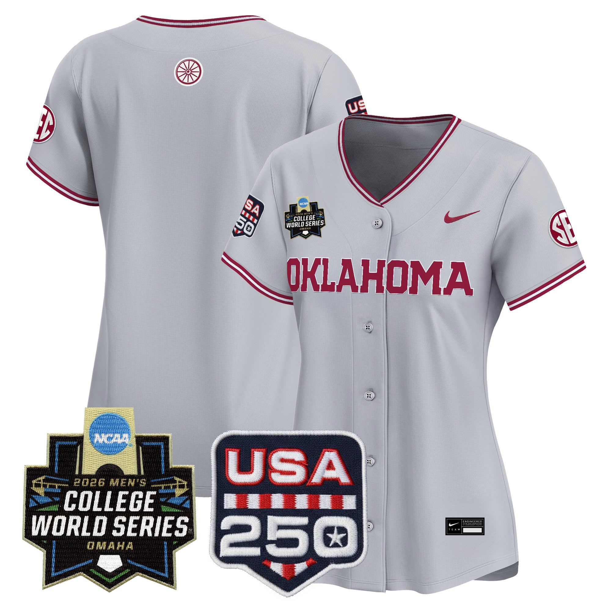 Women's Oklahoma Sooners 2026 World Series Vapor Premier Limited Jersey - 250 America Patch - All Stitched