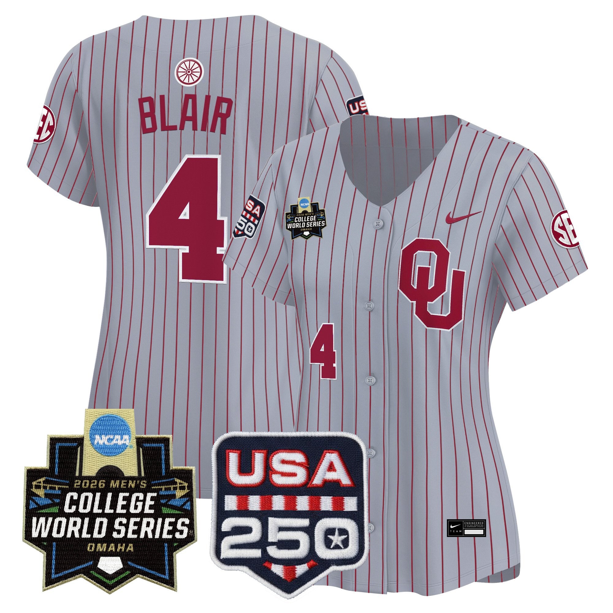 Women's Oklahoma Sooners 2026 World Series Vapor Premier Limited Jersey - 250 America Patch - All Stitched