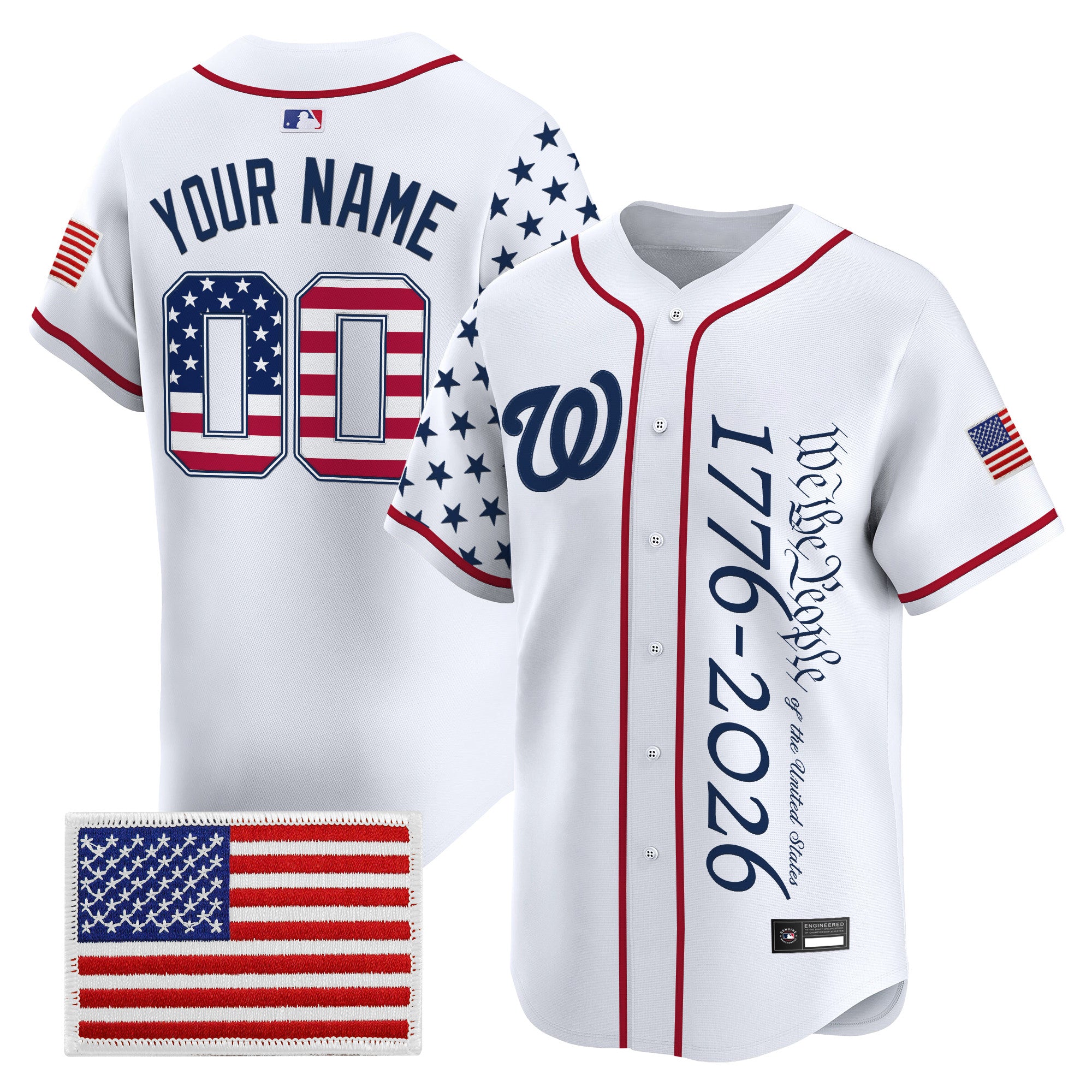Washington Nationals "America 250 Edition" Vapor Premier Limited Custom Jersey V2 - All Stitched