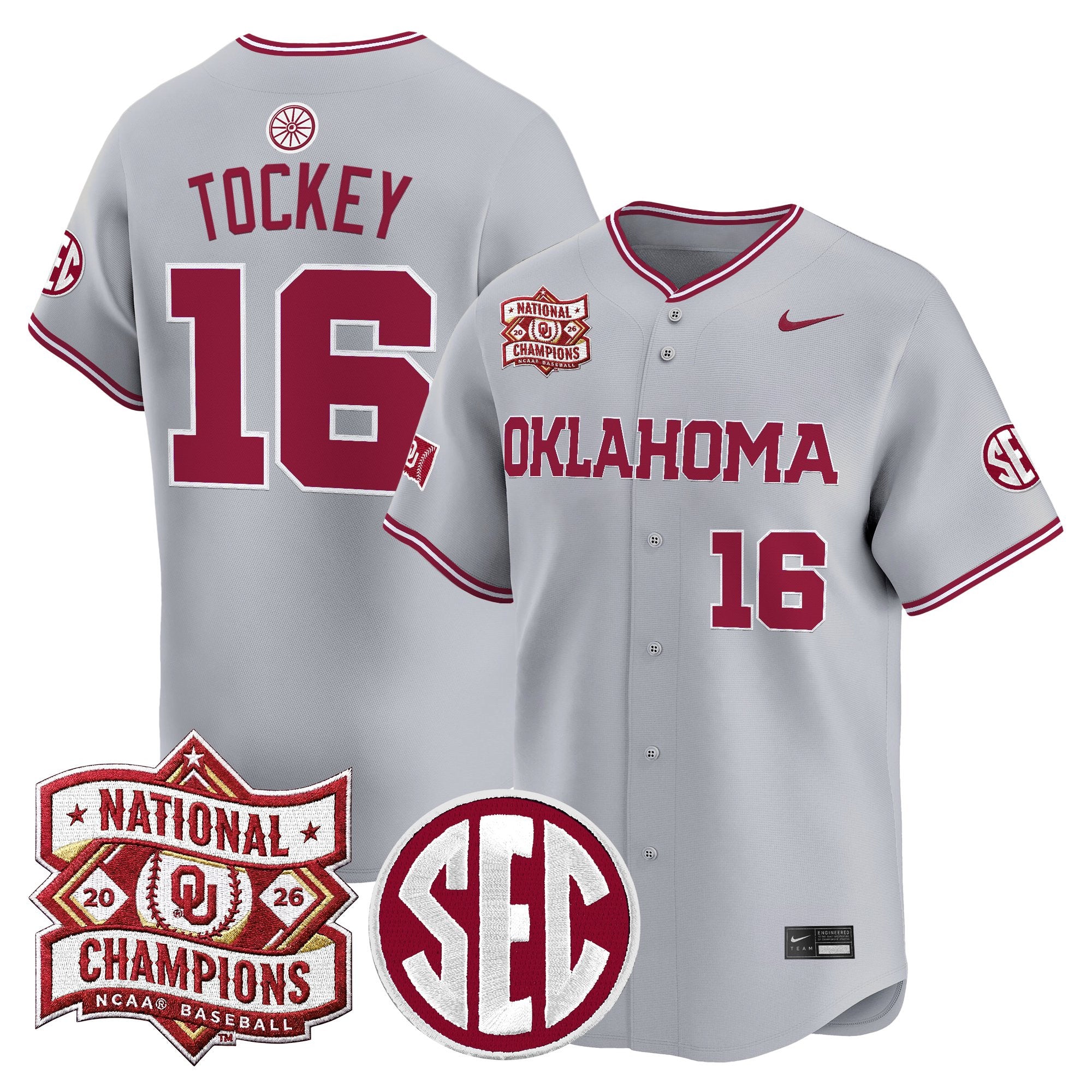Men's Oklahoma Sooners 2026 National Champions Patch Vapor Premier Limited Jersey V2 - All Stitched