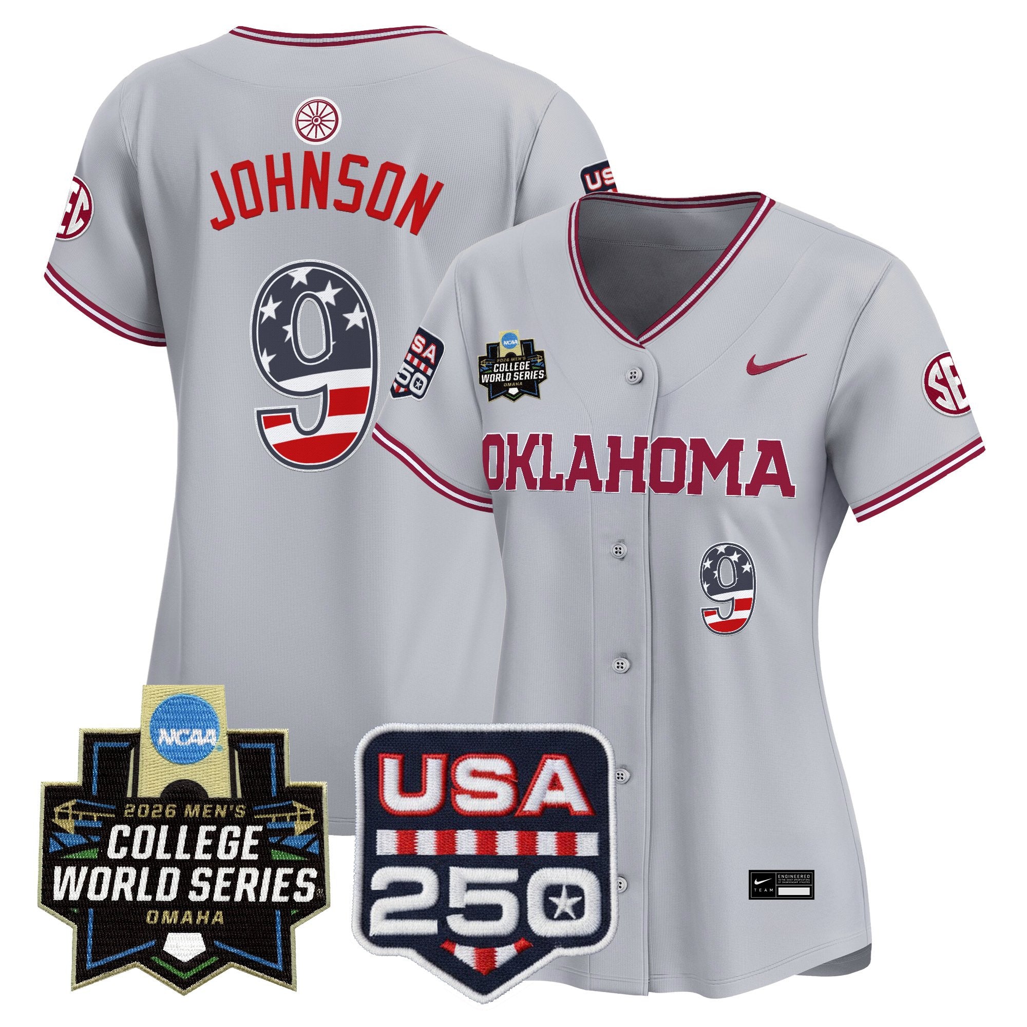 Women's Oklahoma Sooners USA 250 Fourth of July Vapor Premier Limited Jersey - 2026 World Series patch - All Stitched