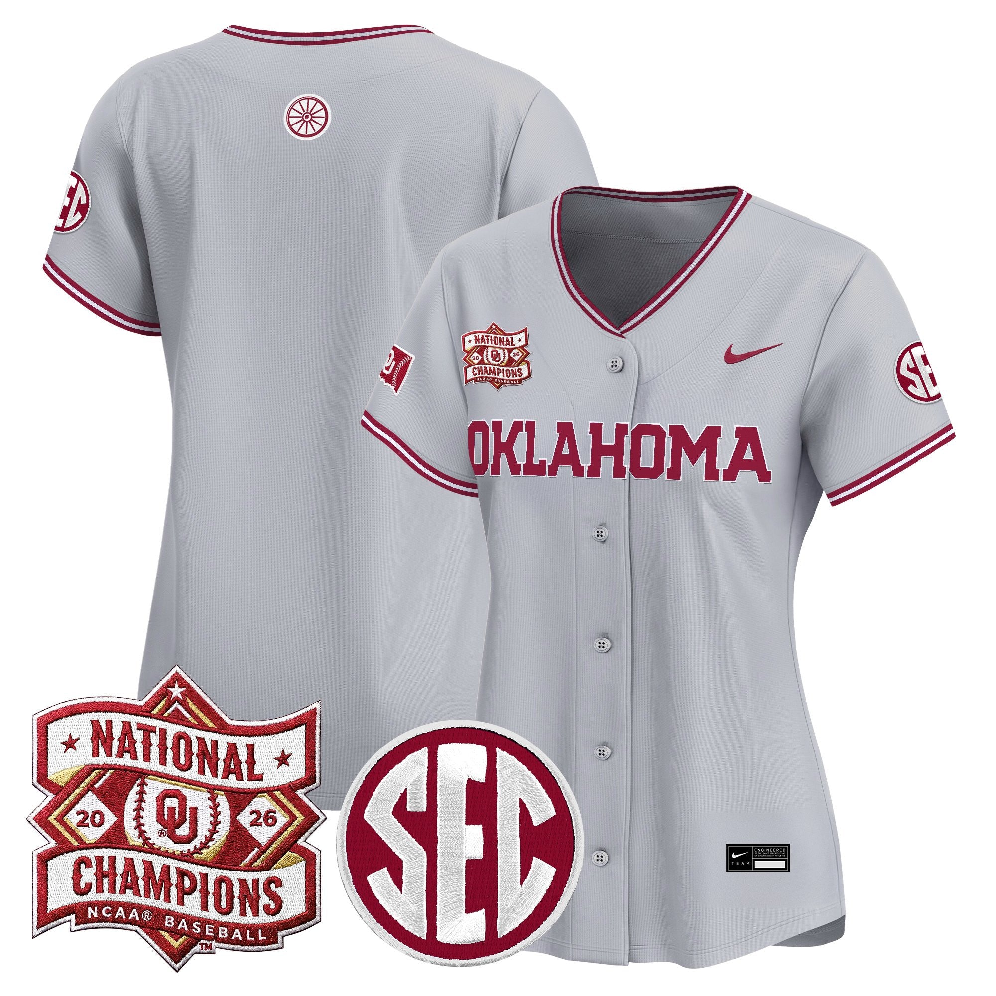 Women's Oklahoma Sooners 2026 National Champions Patch Vapor Premier Limited Jersey - All Stitched