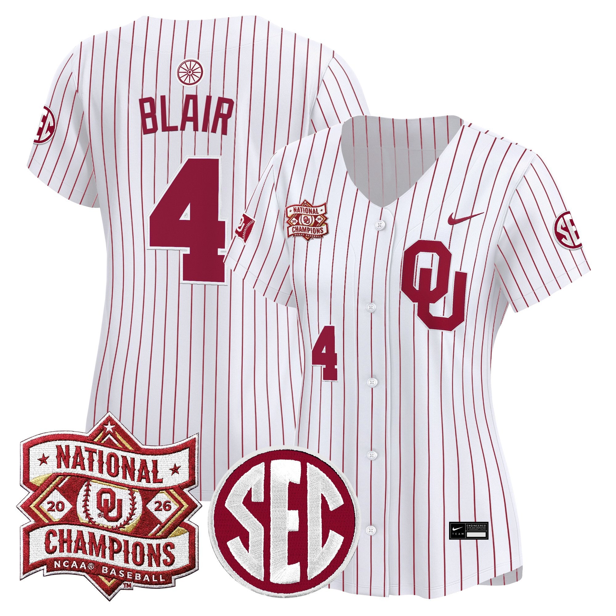 Women's Oklahoma Sooners 2026 National Champions Patch Vapor Premier Limited Jersey - All Stitched