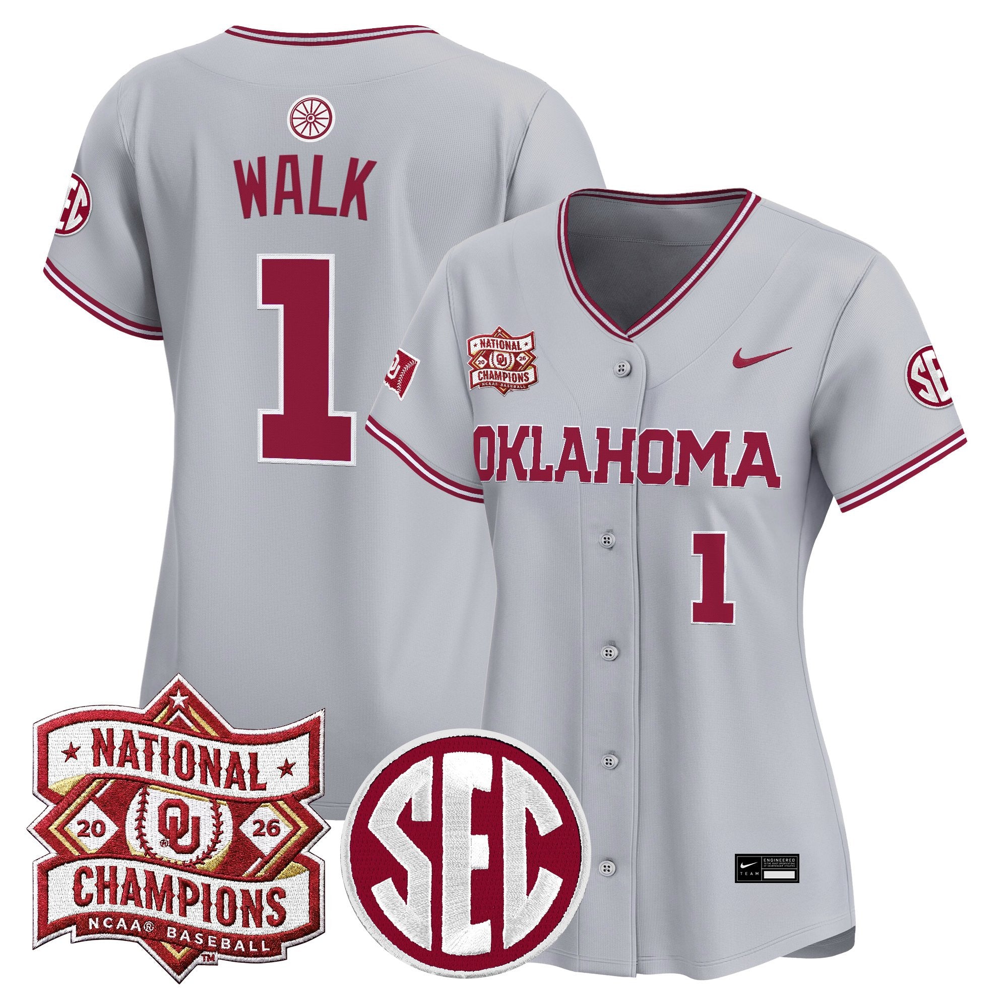 Women's Oklahoma Sooners 2026 National Champions Patch Vapor Premier Limited Jersey - All Stitched