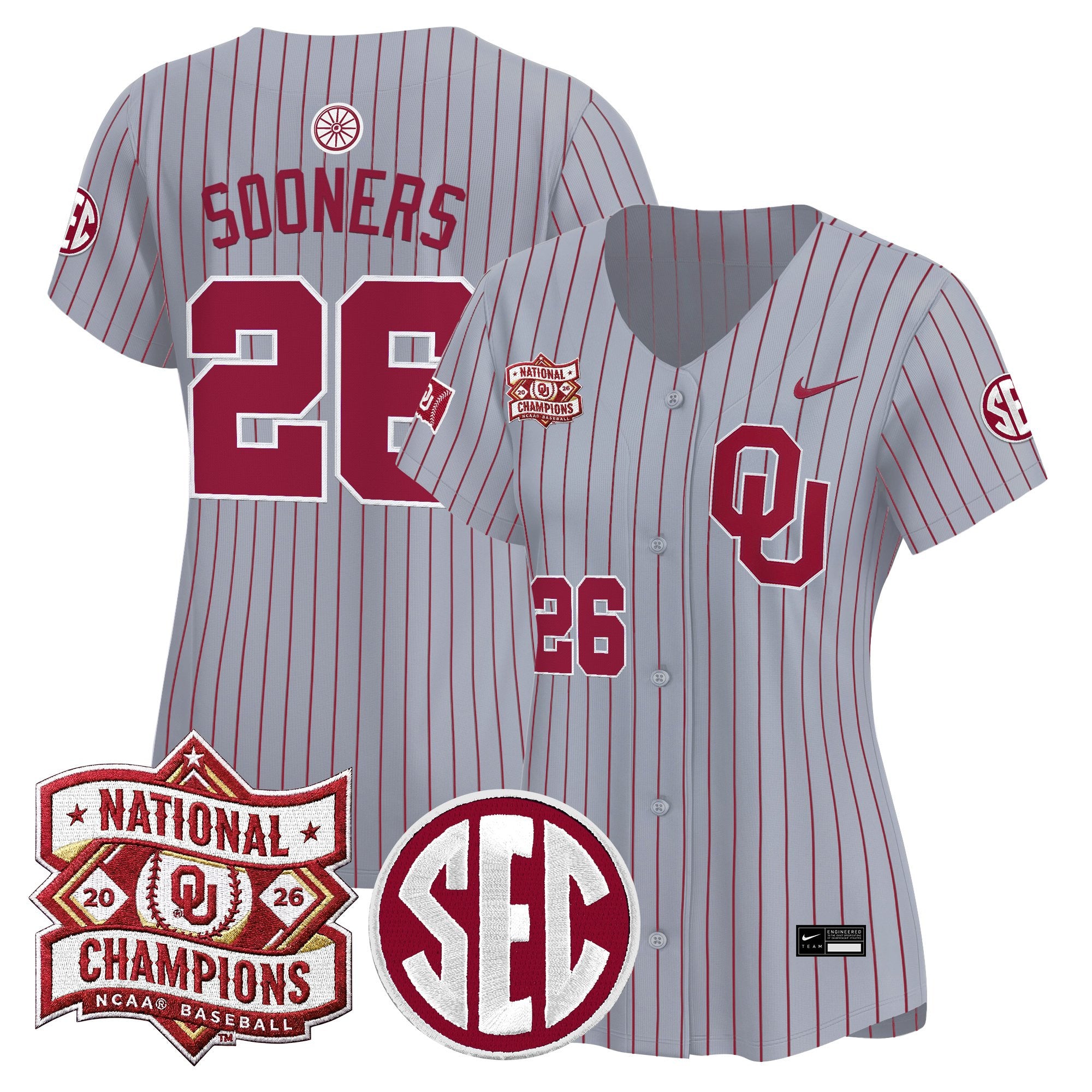 Women's Oklahoma Sooners 2026 National Champions Patch Vapor Premier Limited Jersey - All Stitched