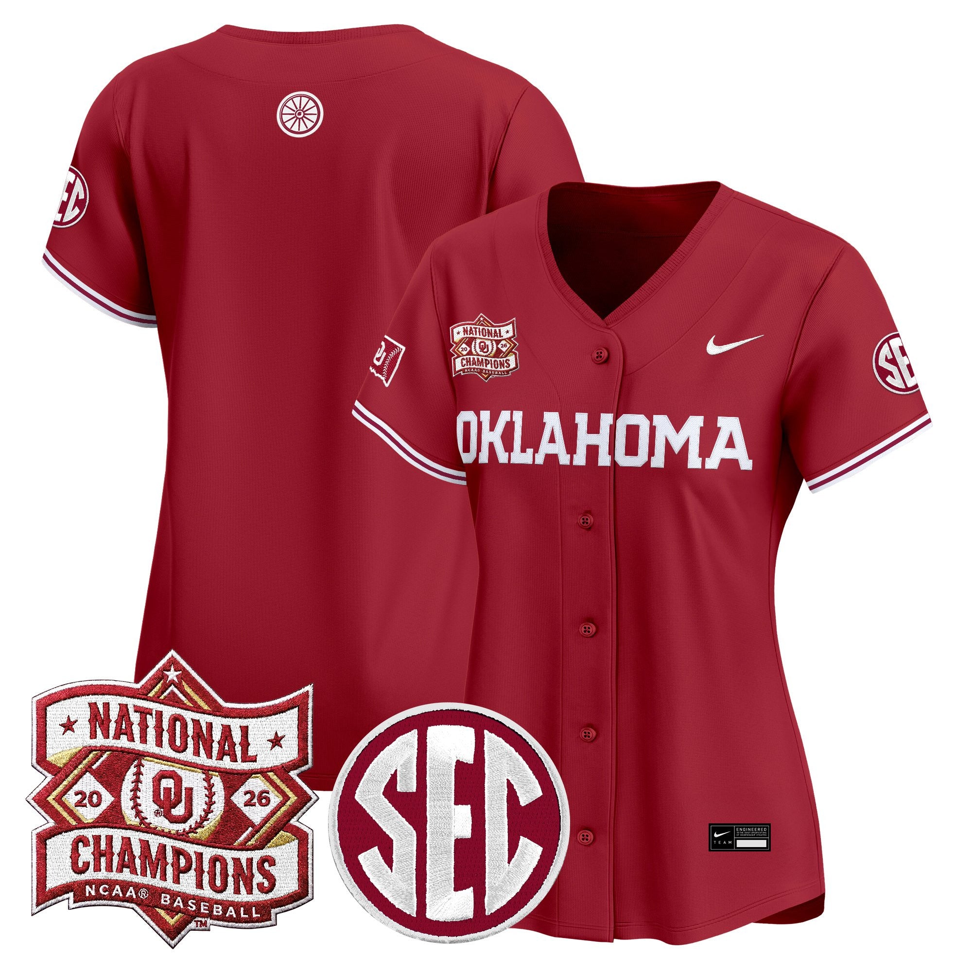 Women's Oklahoma Sooners 2026 National Champions Patch Vapor Premier Limited Jersey - All Stitched