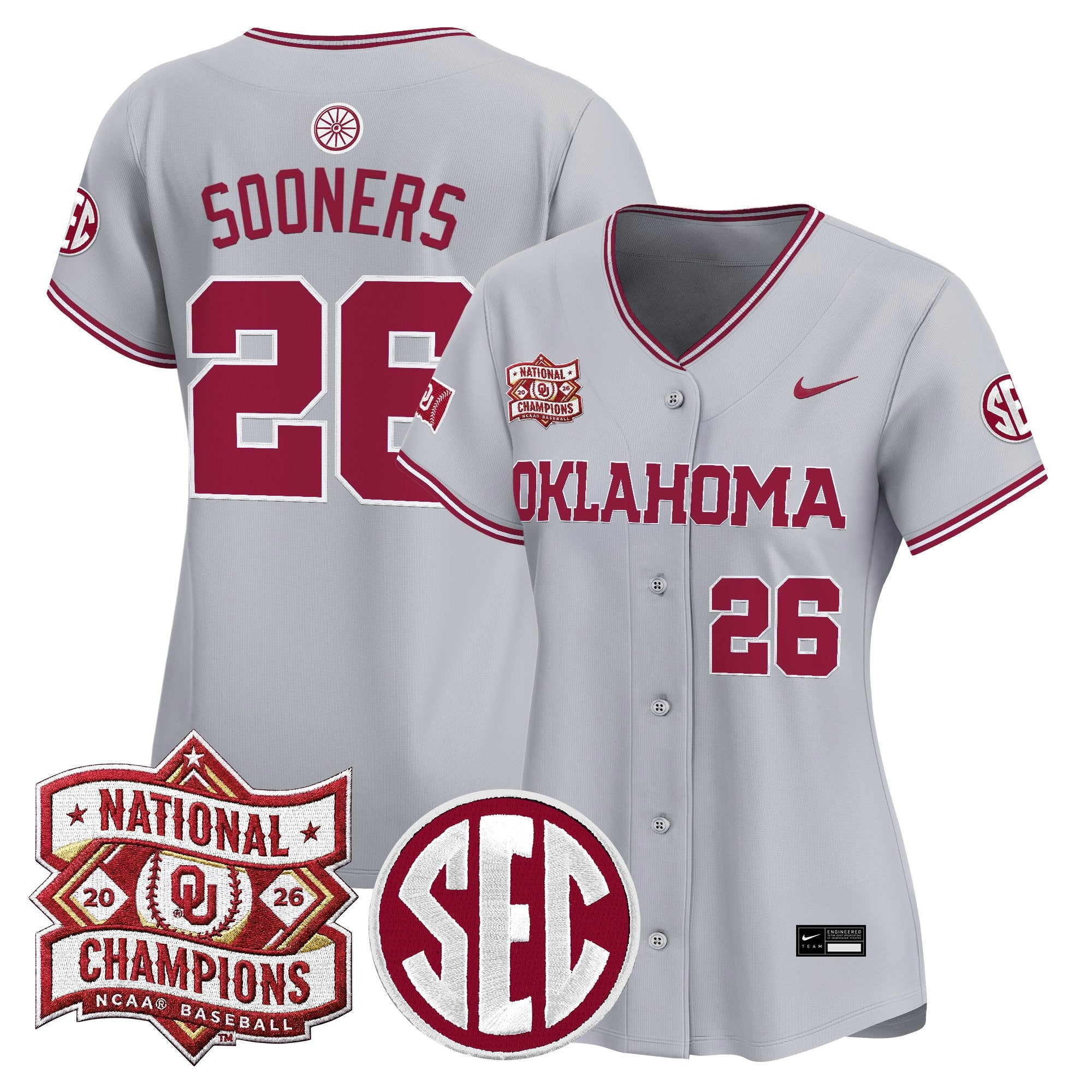 Women's Oklahoma Sooners 2026 National Champions Patch Vapor Premier Limited Jersey - All Stitched