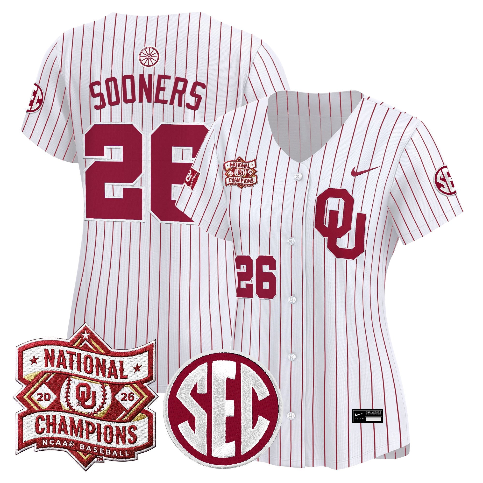Women's Oklahoma Sooners 2026 National Champions Patch Vapor Premier Limited Jersey - All Stitched