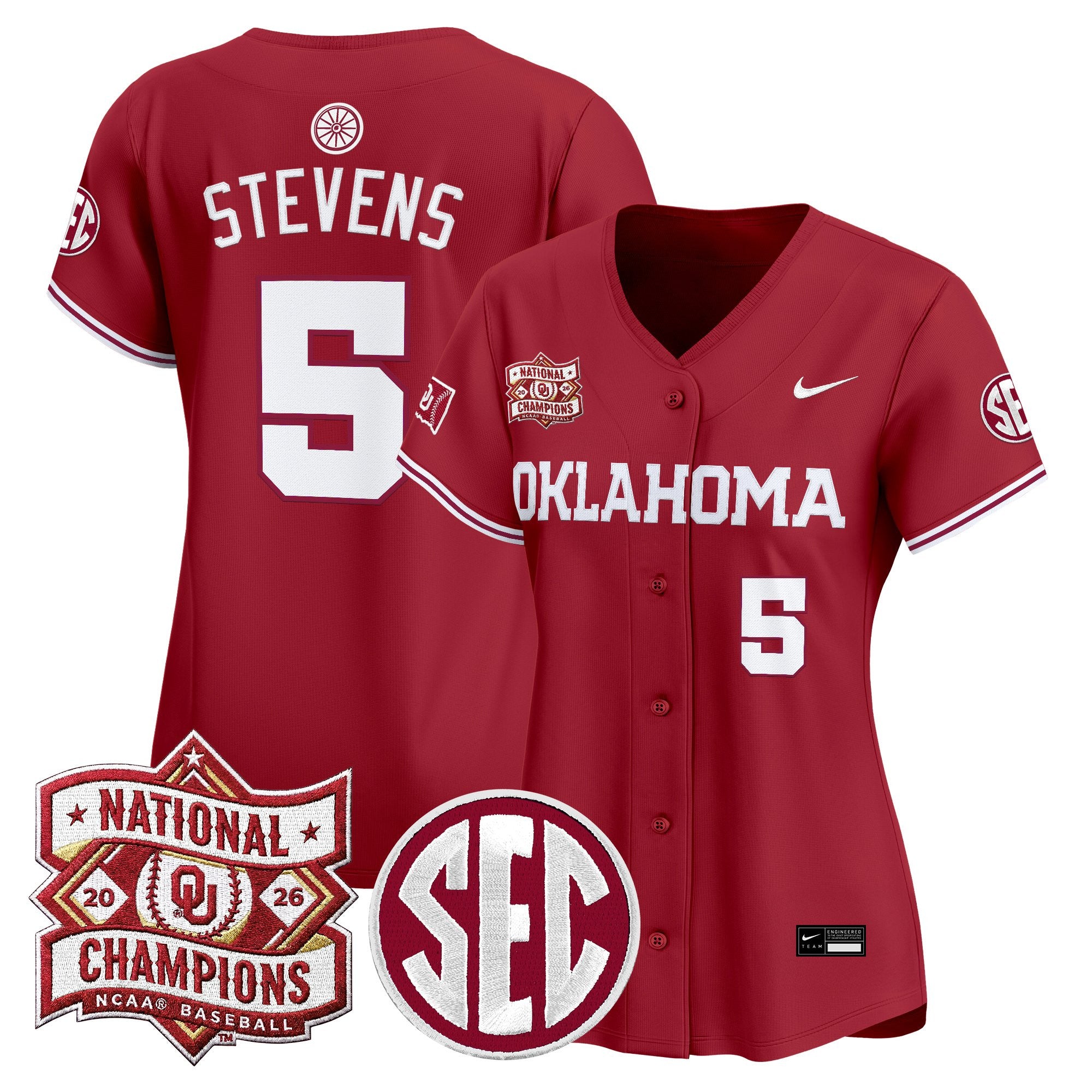 Women's Oklahoma Sooners 2026 National Champions Patch Vapor Premier Limited Jersey - All Stitched