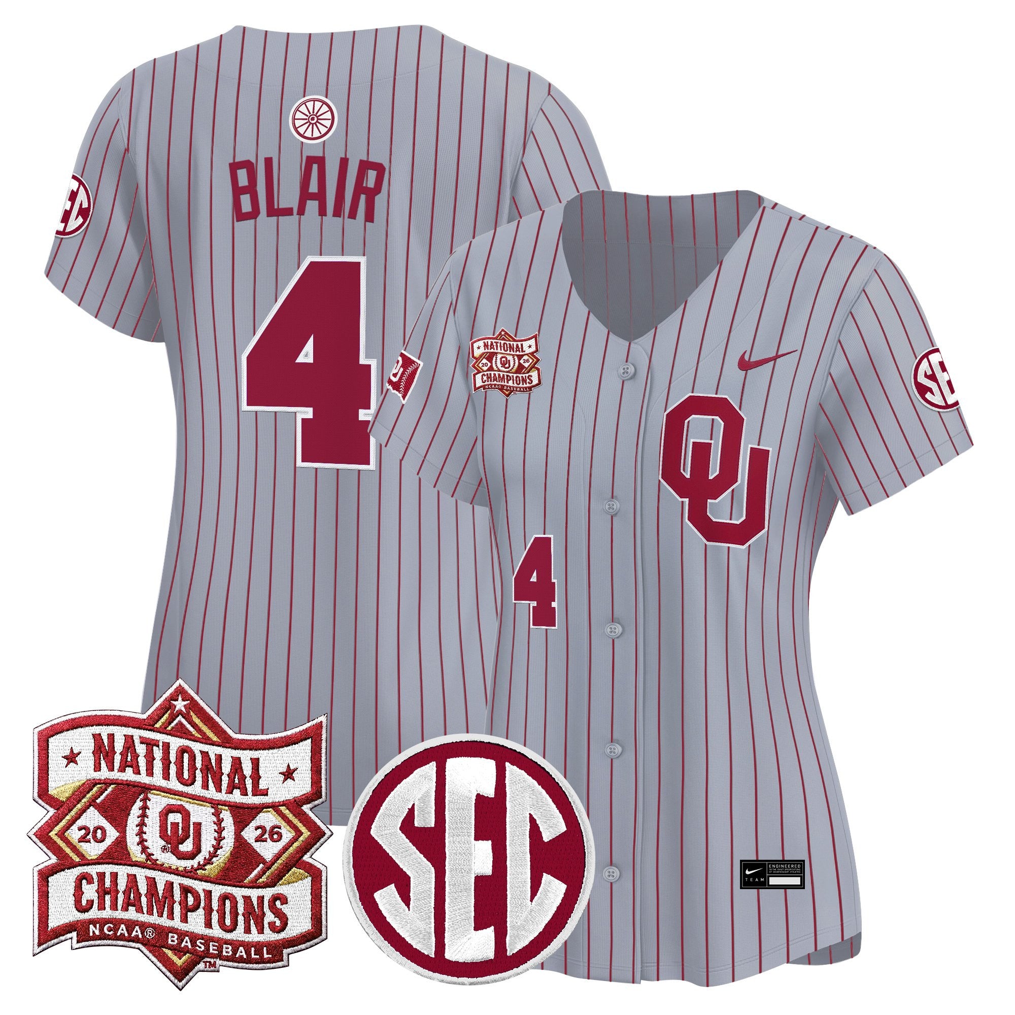 Women's Oklahoma Sooners 2026 National Champions Patch Vapor Premier Limited Jersey - All Stitched