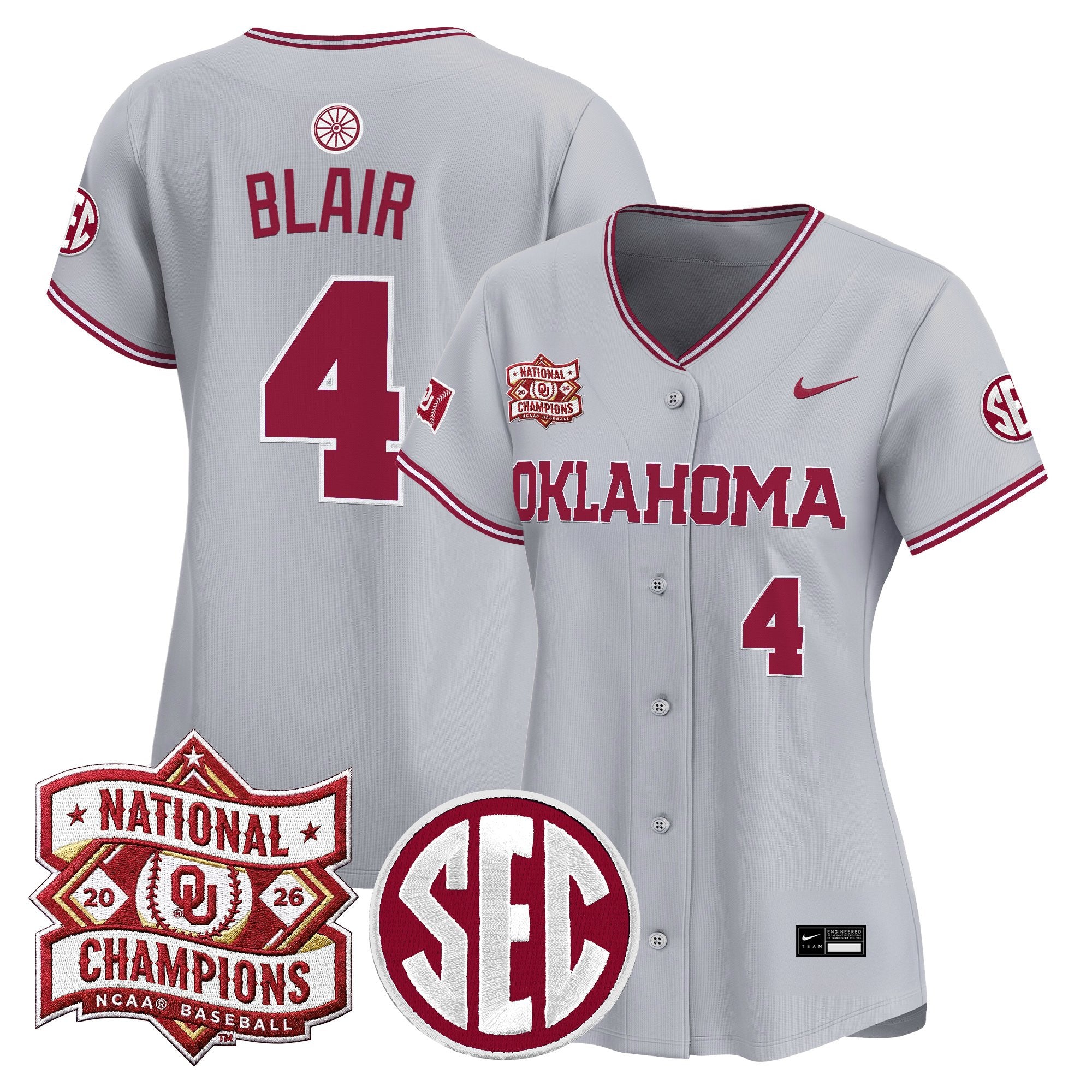 Women's Oklahoma Sooners 2026 National Champions Patch Vapor Premier Limited Jersey - All Stitched