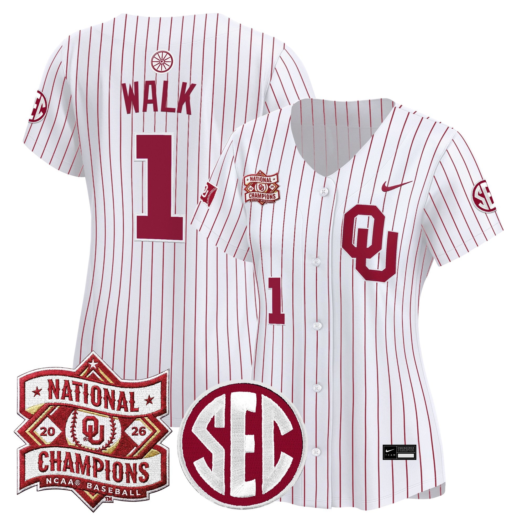 Women's Oklahoma Sooners 2026 National Champions Patch Vapor Premier Limited Jersey - All Stitched
